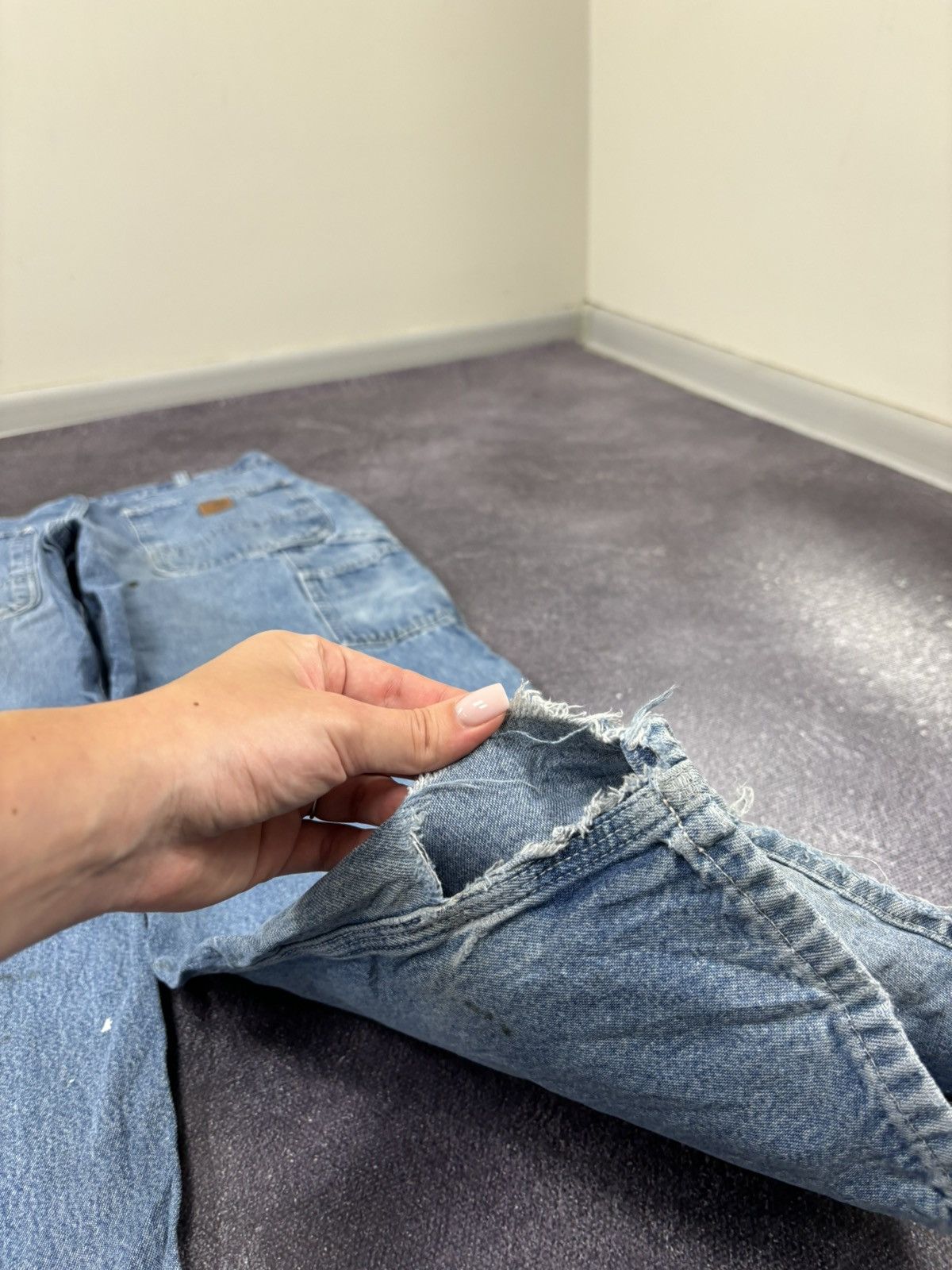 Carhartt Vintage Carhartt Dungaree Fit Faded Blue Denim Baggy Jeans Size US 35 - 5 Thumbnail