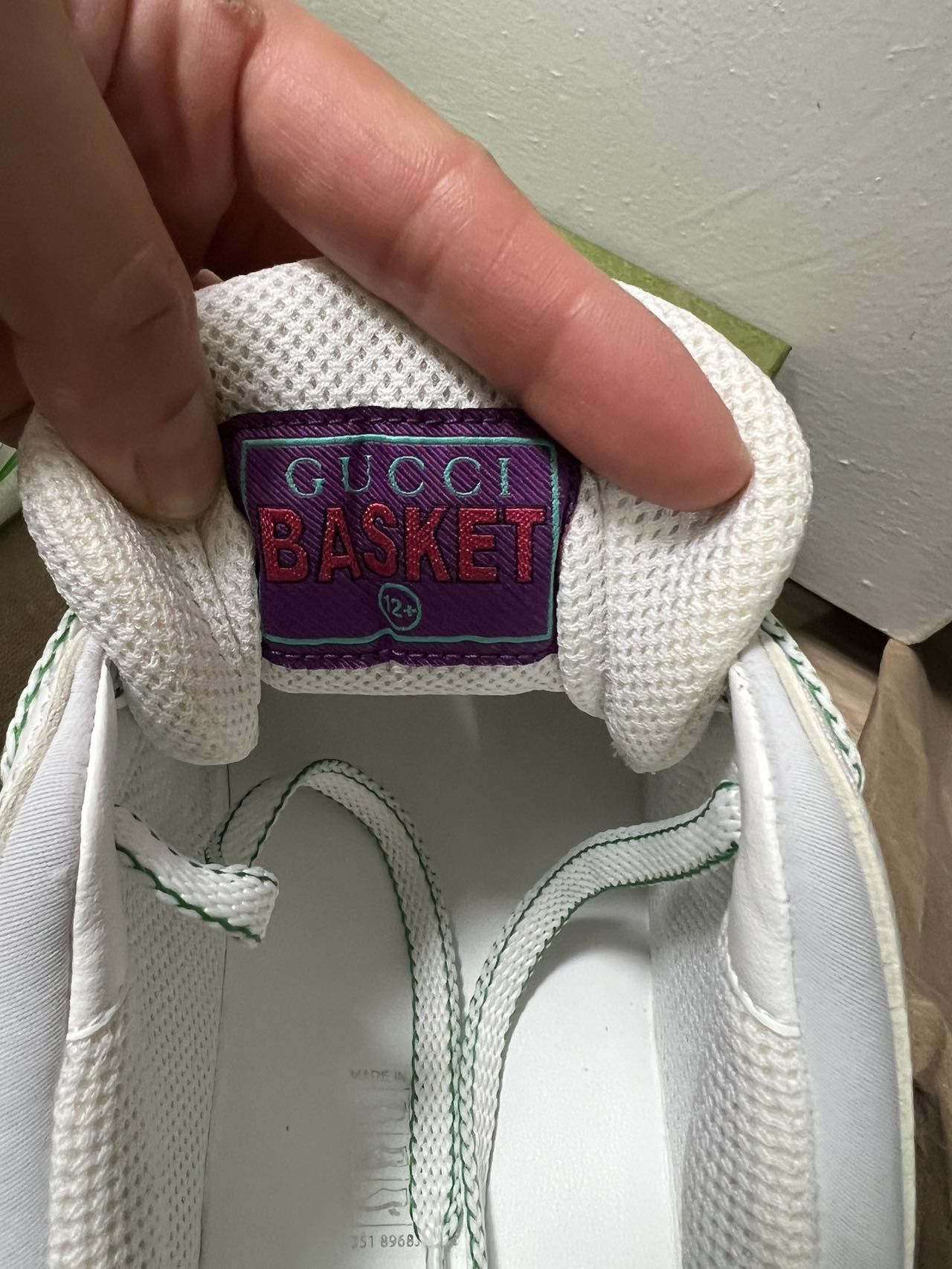 Gucci MEN Gucci Basket Low White Demetra Green Size US 13 / EU 46 - 8 Thumbnail