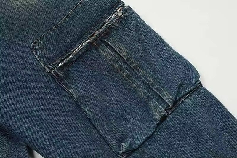 Japanese Brand × Jean Streetwear Tie Dye Pleated Baggy Cargo Jeans Size US 28 / EU 44 - 9 Thumbnail