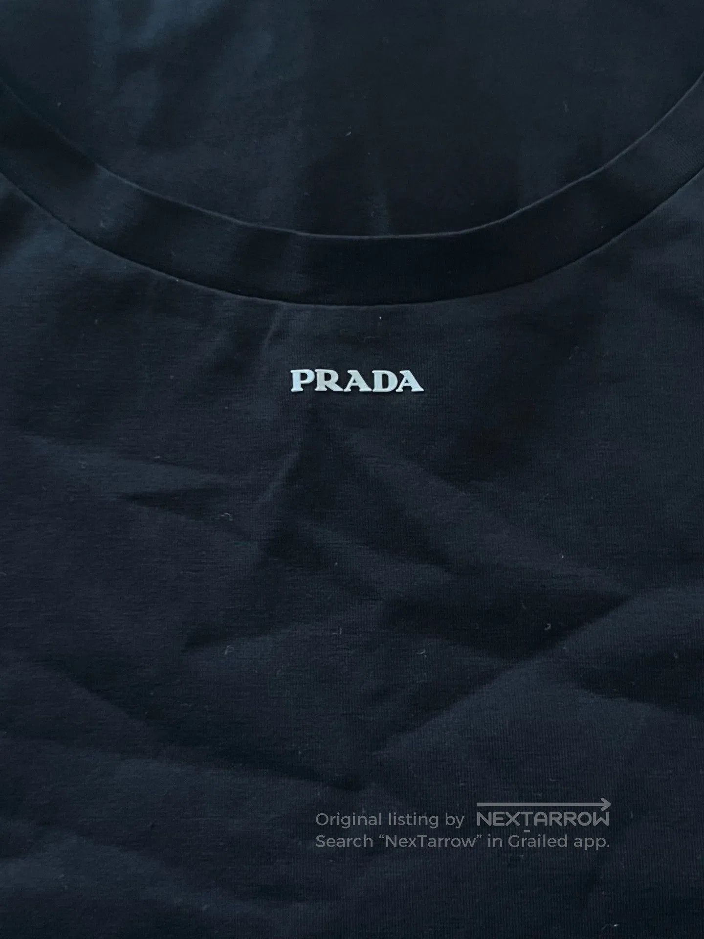 Prada Prada Men's Solid Logo Print Cotton T-Shirt. Size US XL / EU 56 / 4 - 3 Thumbnail