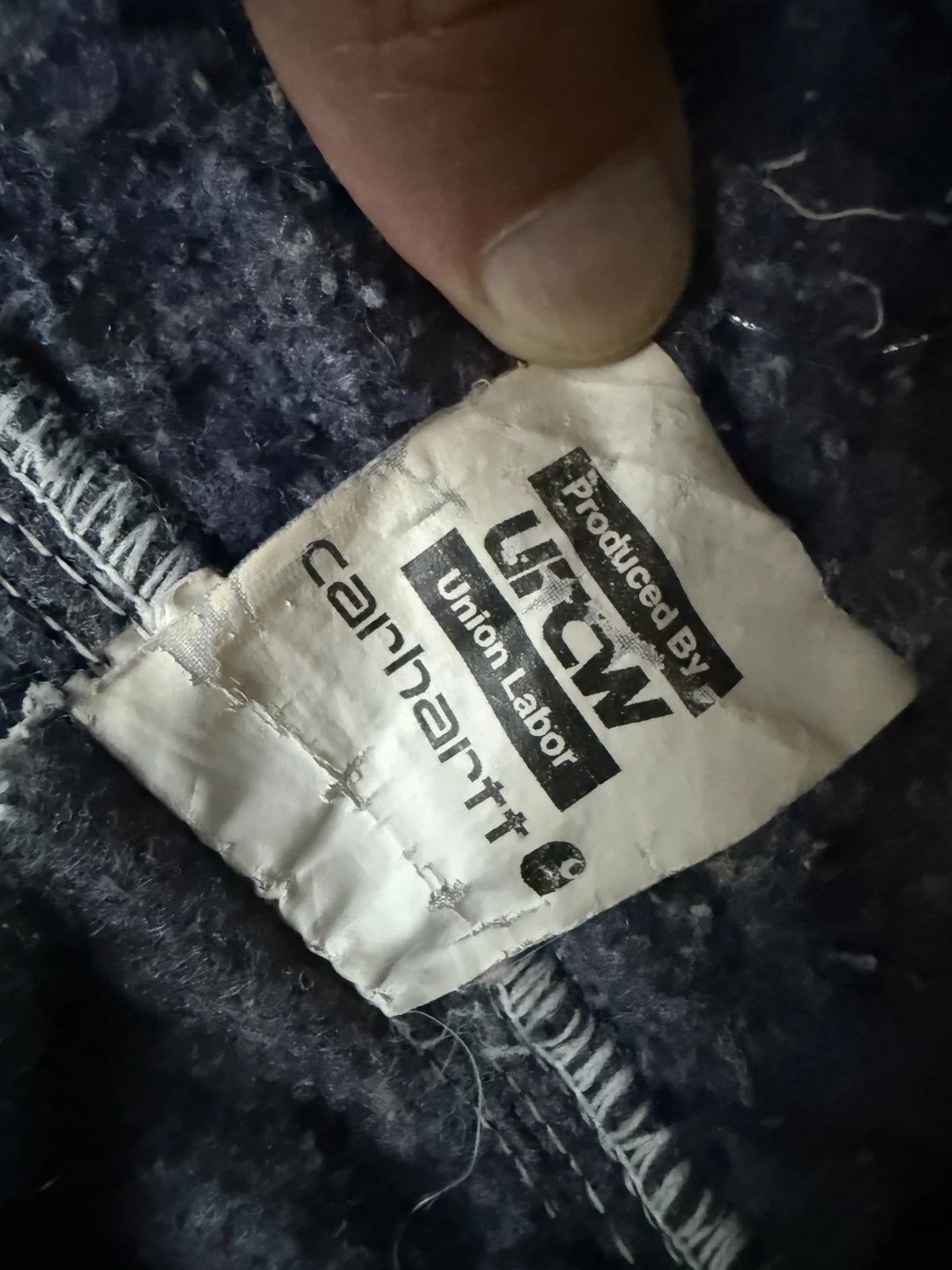 Carhartt vtg carhartt Detroit Jacket Navy faded thrashed distressed Size US XL / EU 56 / 4 - 13 Thumbnail