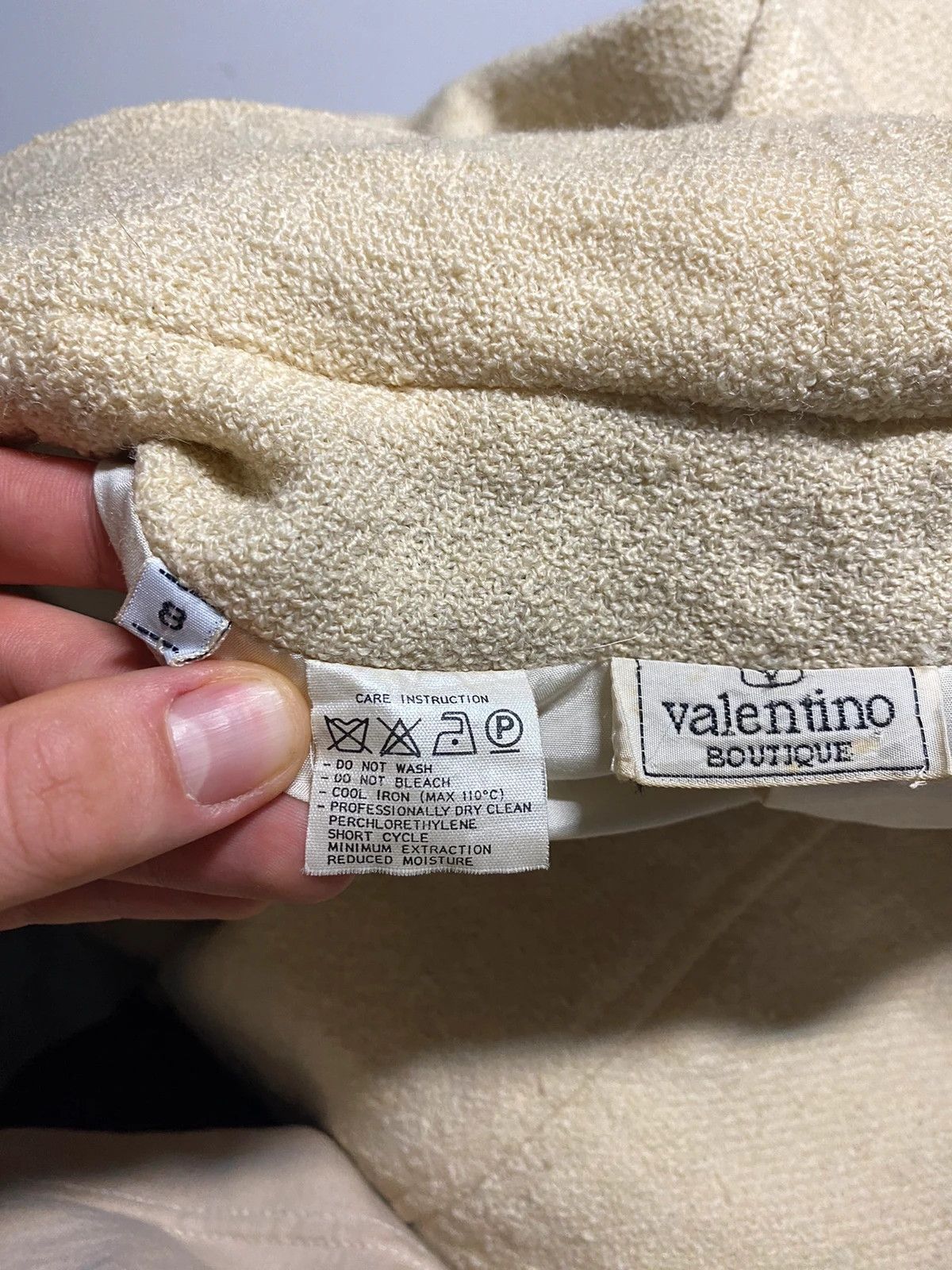 Designer × Valentino valentino womens coat boutique 90s archive cream wool Size S / US 4 / IT 40 - 9 Thumbnail