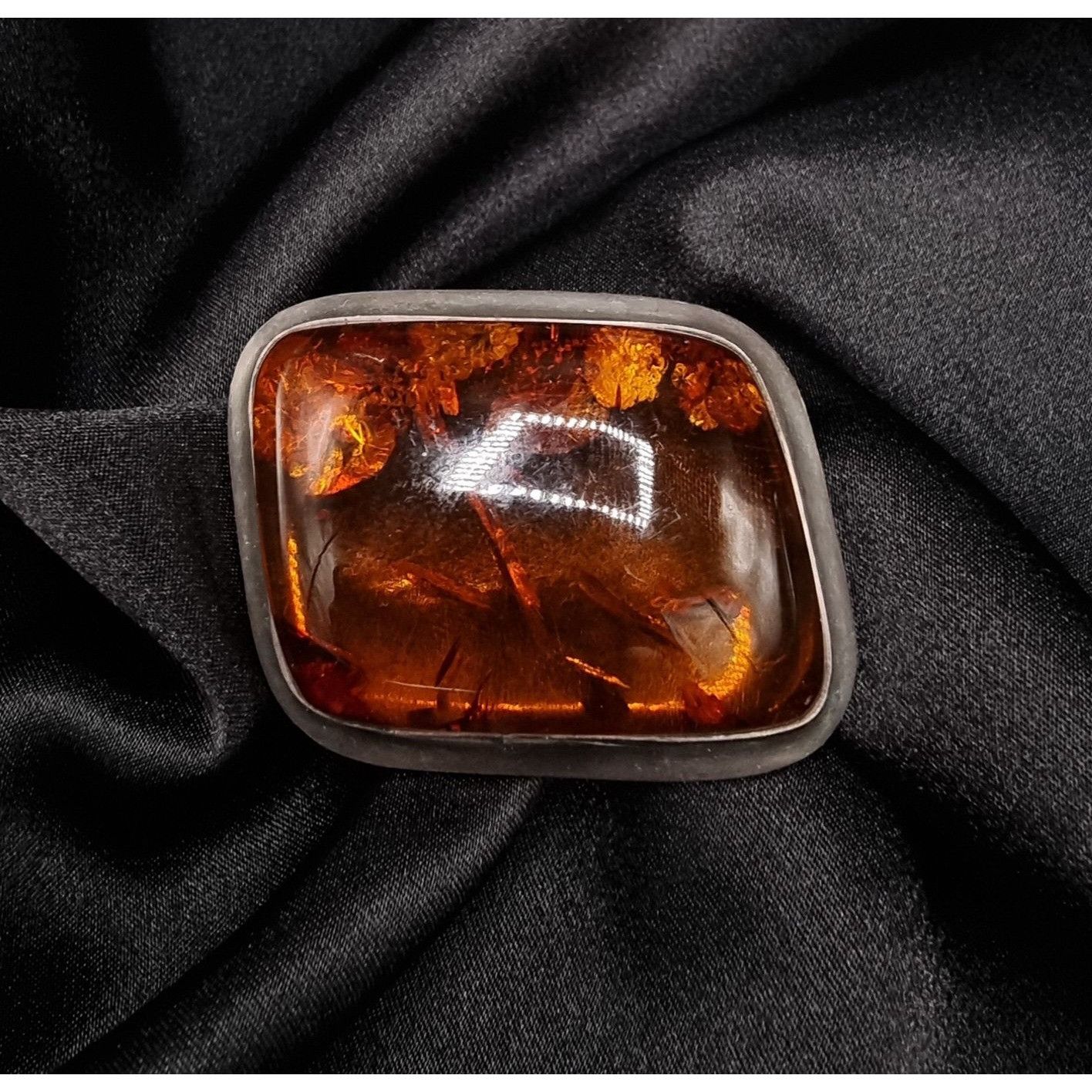 Vintage Vintage Genuine Amber Sterling Silver Pin Brooch Size ONE SIZE - 3 Thumbnail