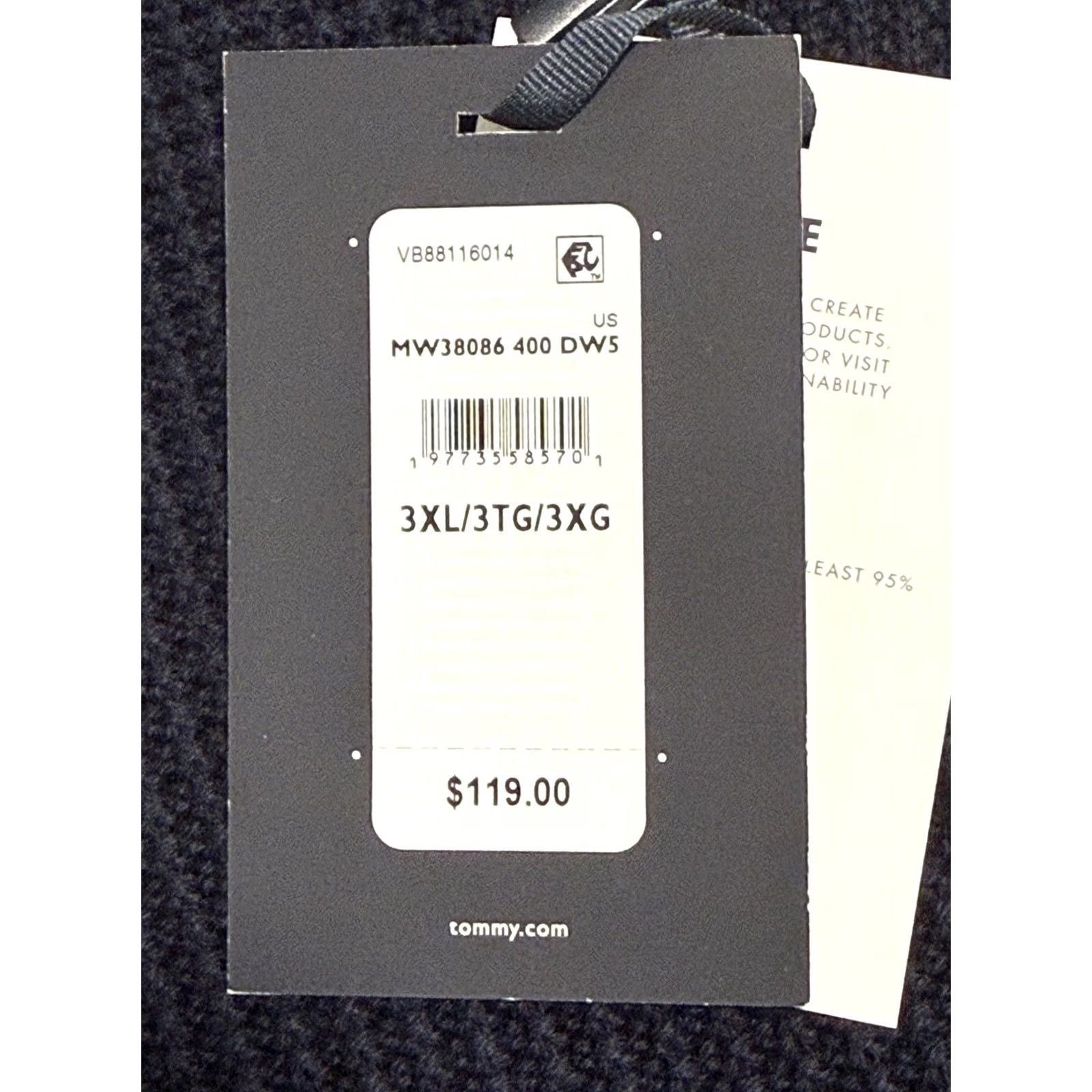 Tommy Hilfiger NWT Tommy Hilfiger Sweater 3XL Blue 1/4 Zip Mens Cotton Long Sleeve Quarter-Zip Shirt Size US XXL / EU 58 / 5 - 5 Thumbnail