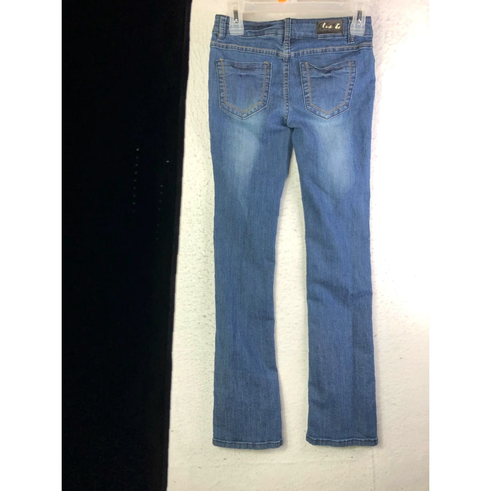Denime C'est Toi Jeans Juniors Size 1 Mid Rise Dark Wash Blue Denim Jeans - Regular Fit, Zip, Cotton, Denim, Women's? Size 25" / US 0 / IT 36 - 5 Thumbnail