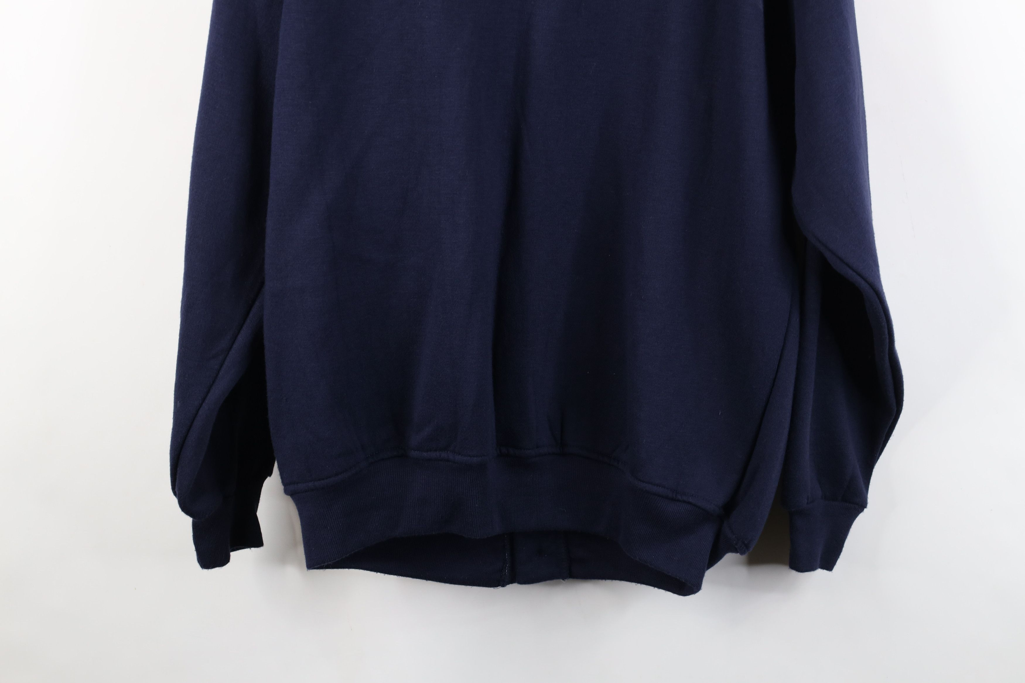Vintage Vintage 90s Streetwear Blank Cardigan Sweatshirt Navy Blue Size US L / EU 52-54 / 3 - 13 Thumbnail