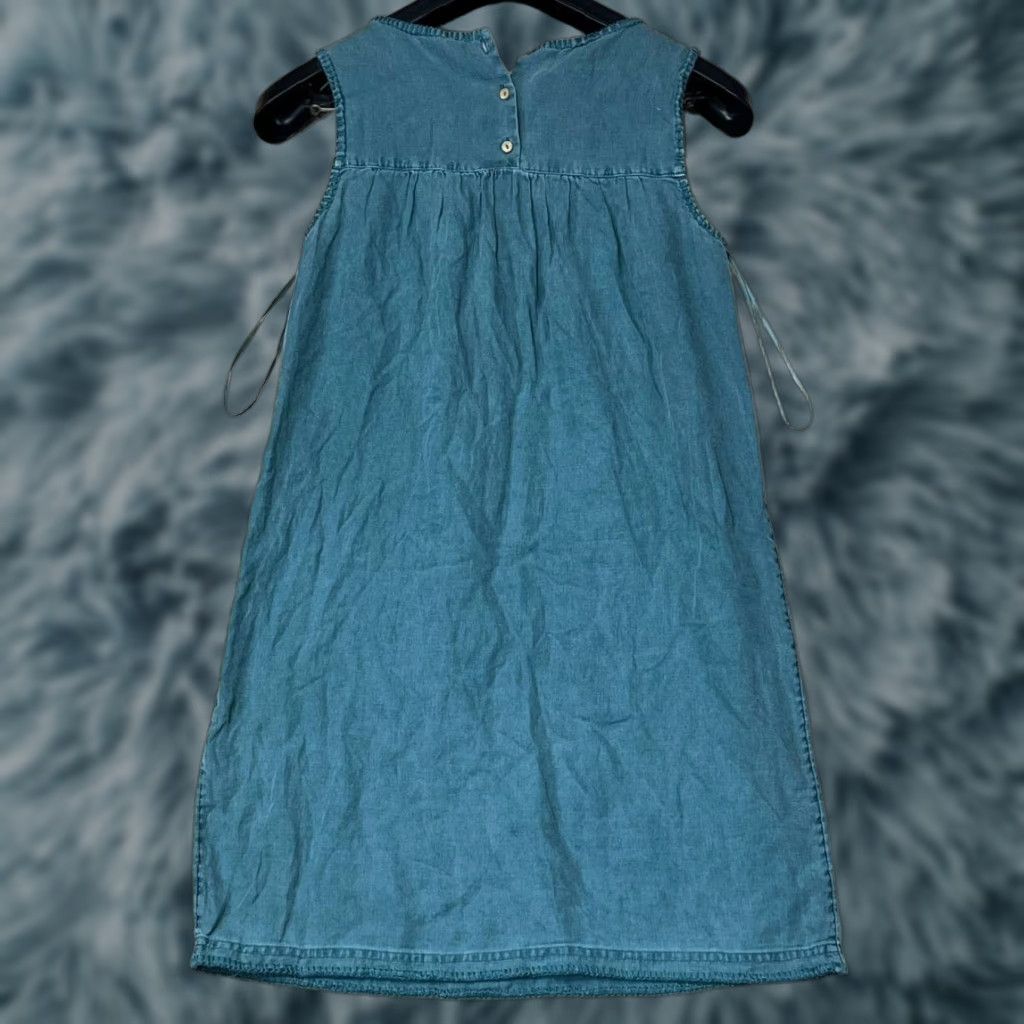 Vintage Artisan NY 100% Linen Blue Sleeveless Shift Dress Size XS Size XS / US 0-2 / IT 36-38 - 1 Thumbnail