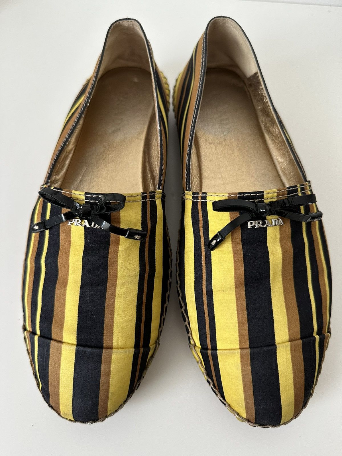 Prada Prada striped yellow black espadrilles shoes Size US 10.5 / IT 40.5 - 10 Thumbnail