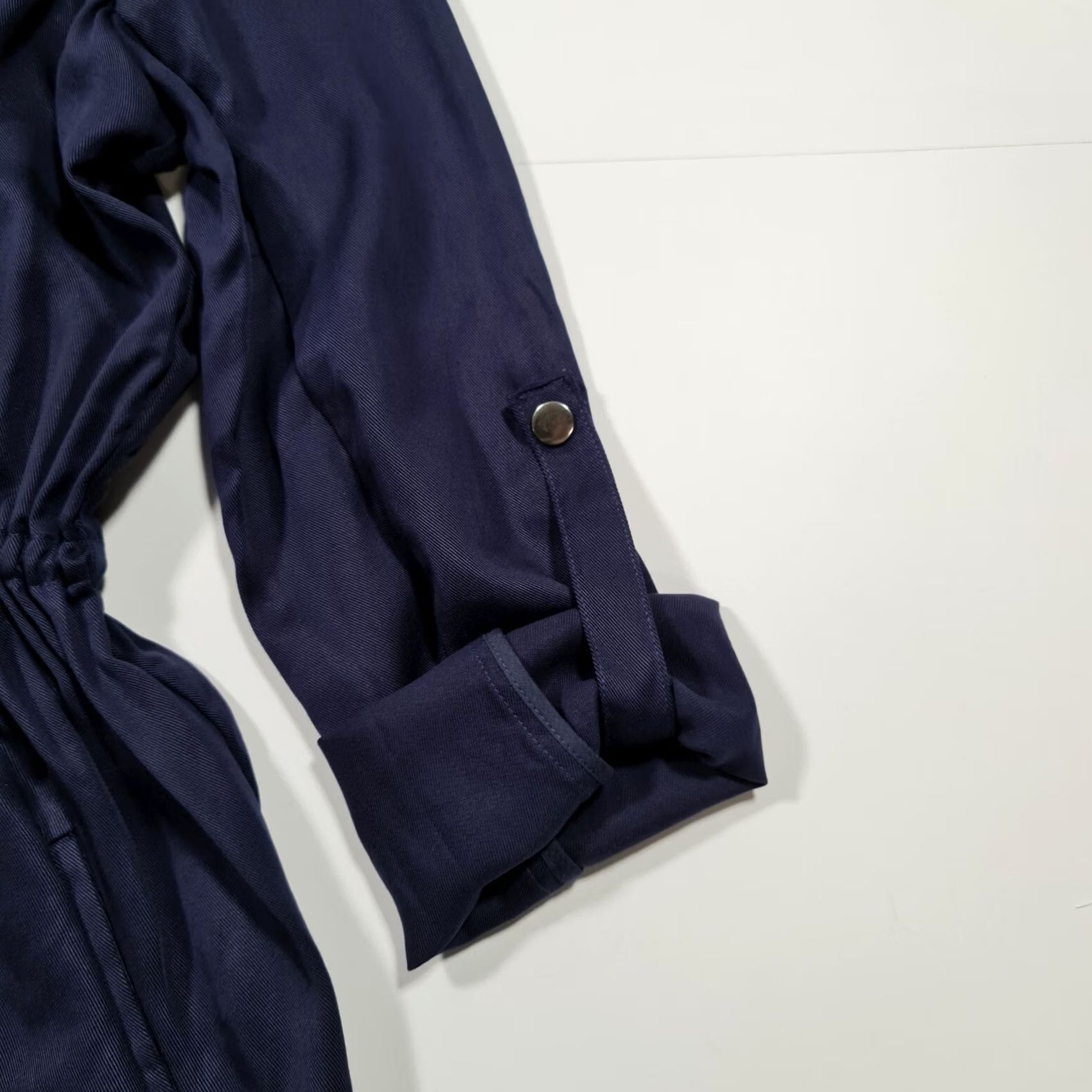 Vintage Phase Eight Womens Jacket Navy Blue XS Waterfall Tie Front Coat Roll Tab Sleeve Size XS / US 0-2 / IT 36-38 - 3 Thumbnail