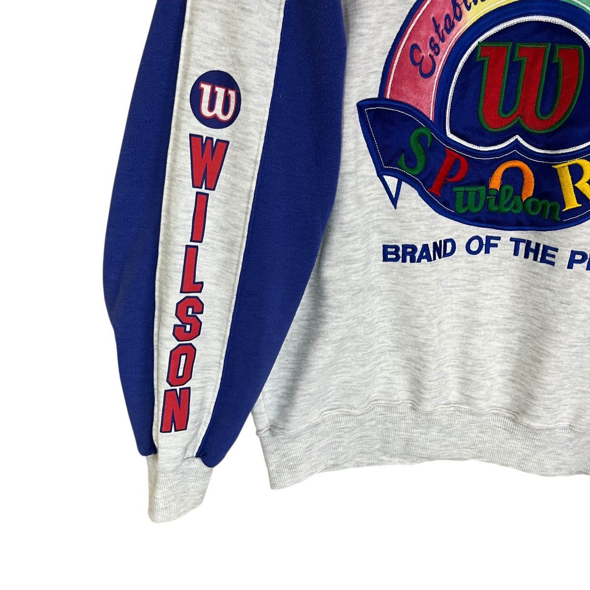 Wilson Vintage 90s Wilson Rainbow Pullover Hoodie Size M Size US M / EU 48-50 / 2 - 7 Thumbnail