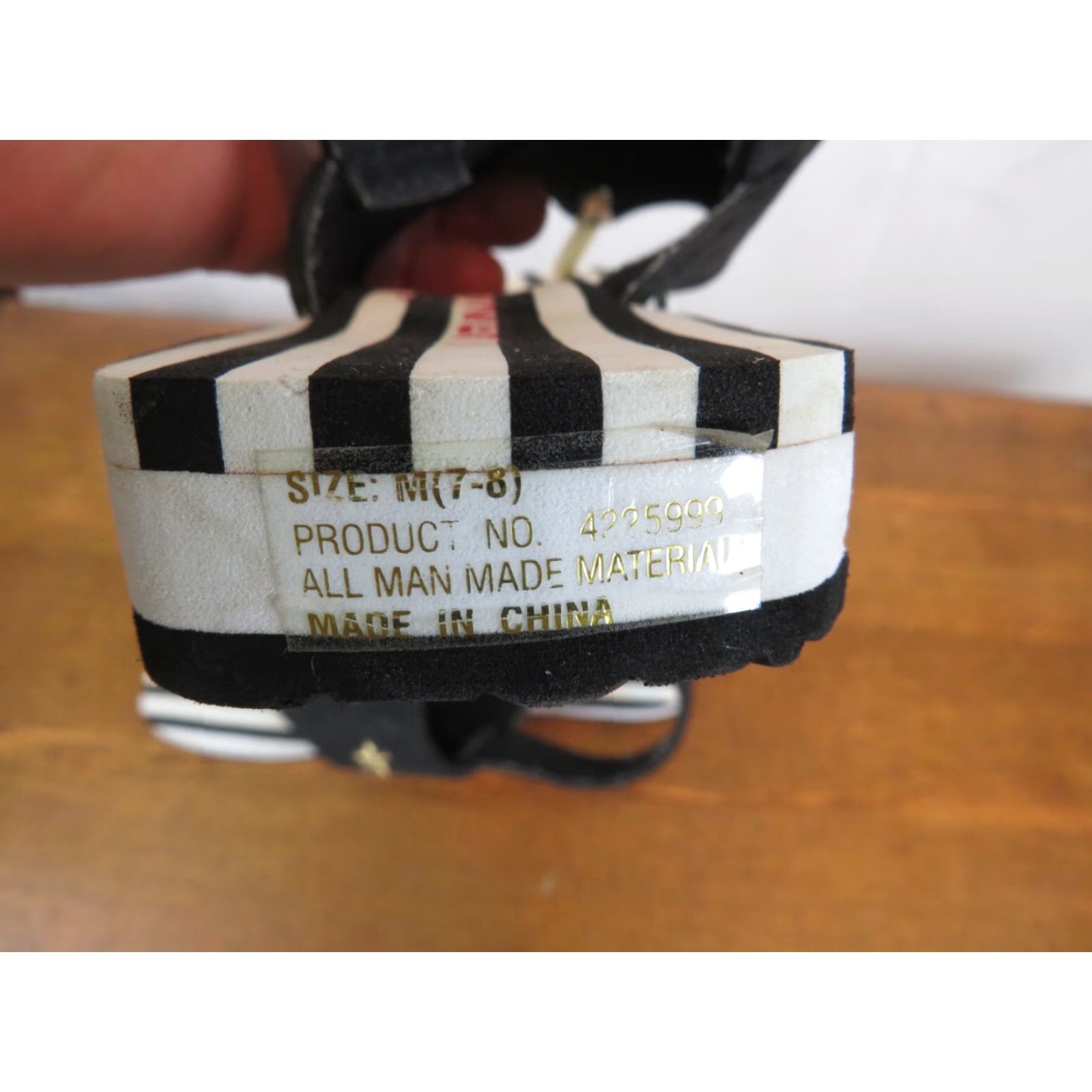 Vintage Laguna Dockers Ladies Black Slide Sandal 7/8 Women's Flip Flop White Stripes Stars N/A Size US 7 / IT 37 - 4 Thumbnail