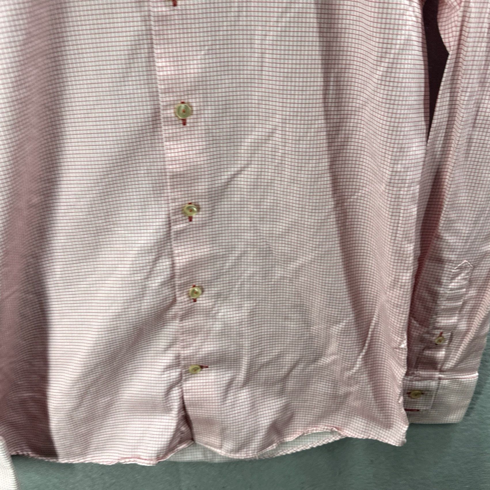 Eton Etón Shirt Mens 15.5 153/4 40 Window Pane Red Slim Fit Button Front 100% Cotton Dress Shirt Size US M / EU 48-50 / 2 - 5 Thumbnail