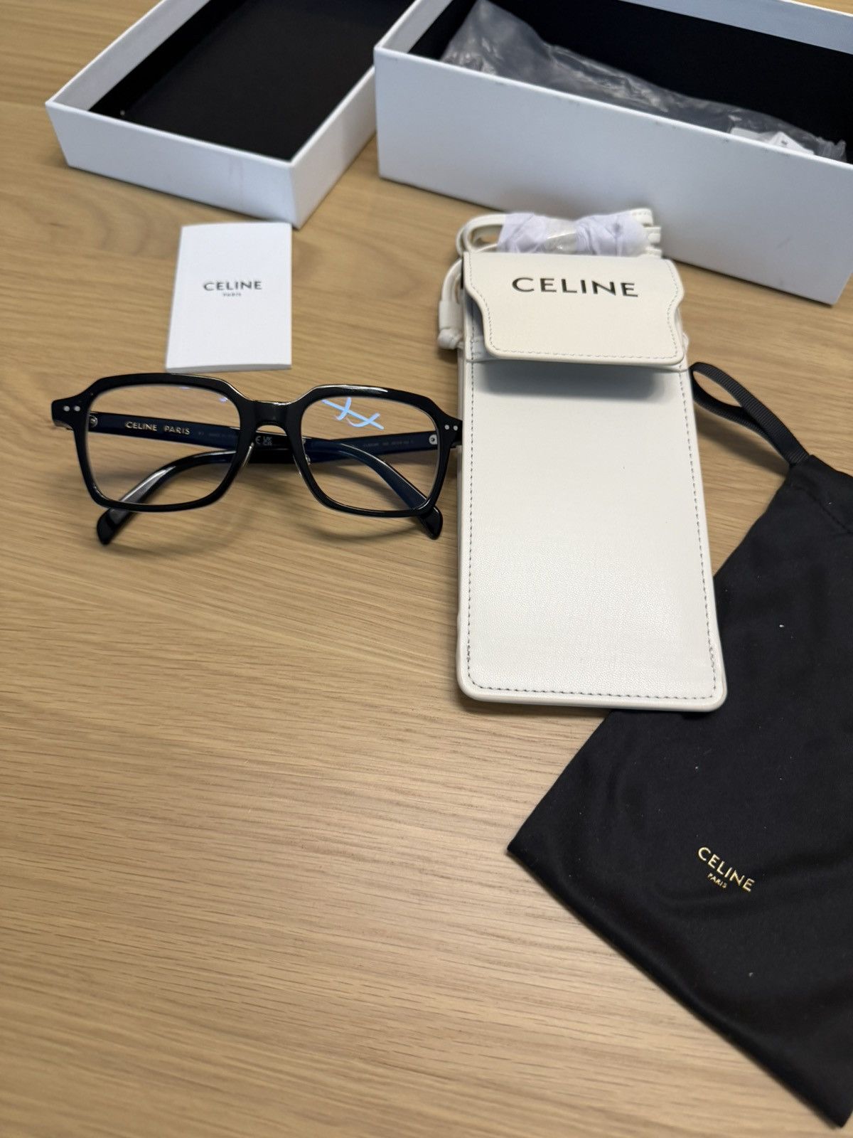 Celine Celine CL50139F Black Rectangular Optical Glasses Frame Size ONE SIZE - 14 Thumbnail