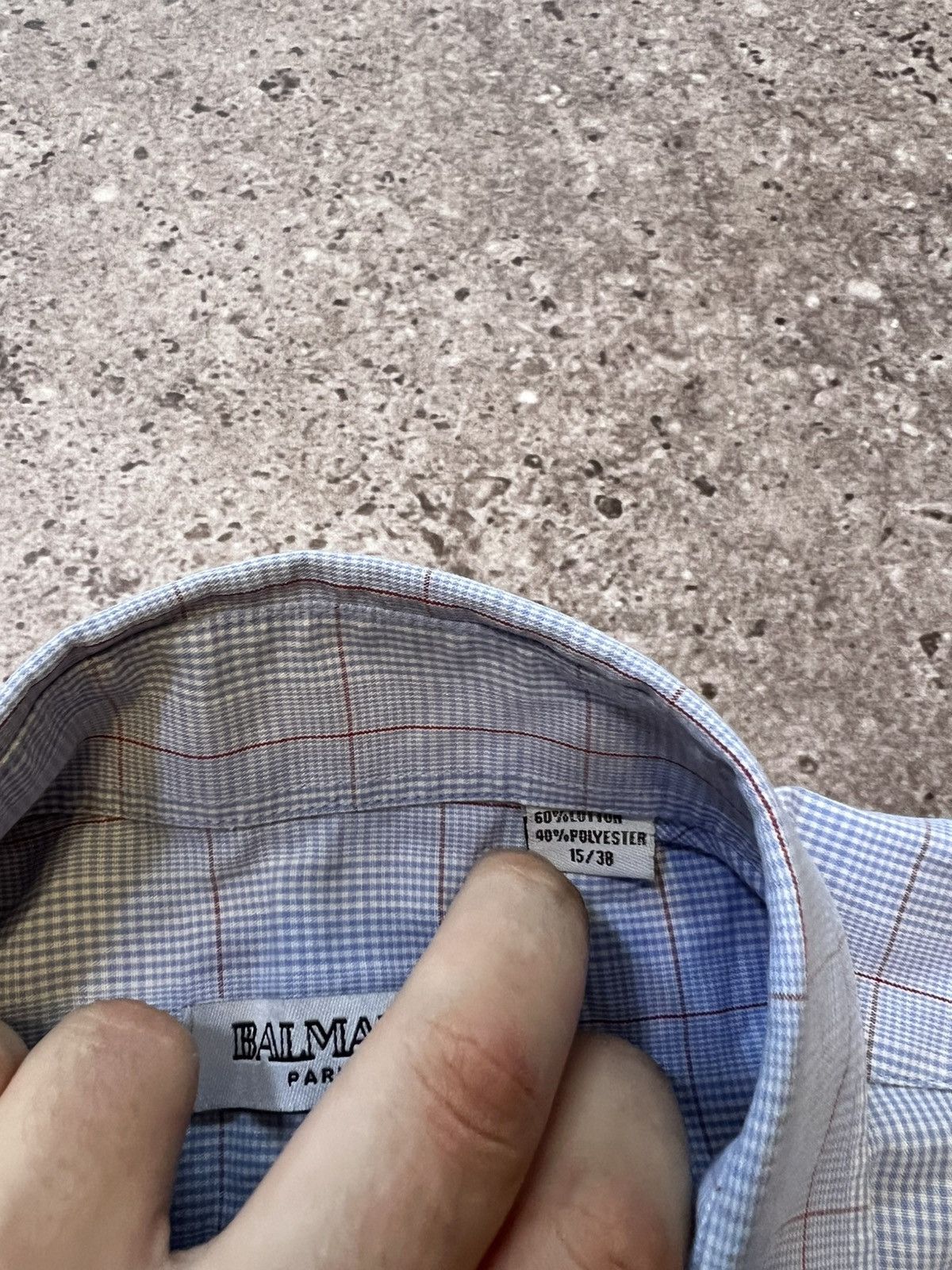 Balmain Vintage Balmain Paris White Blue Pattern Shirt France Luxury Size US L / EU 52-54 / 3 - 7 Thumbnail