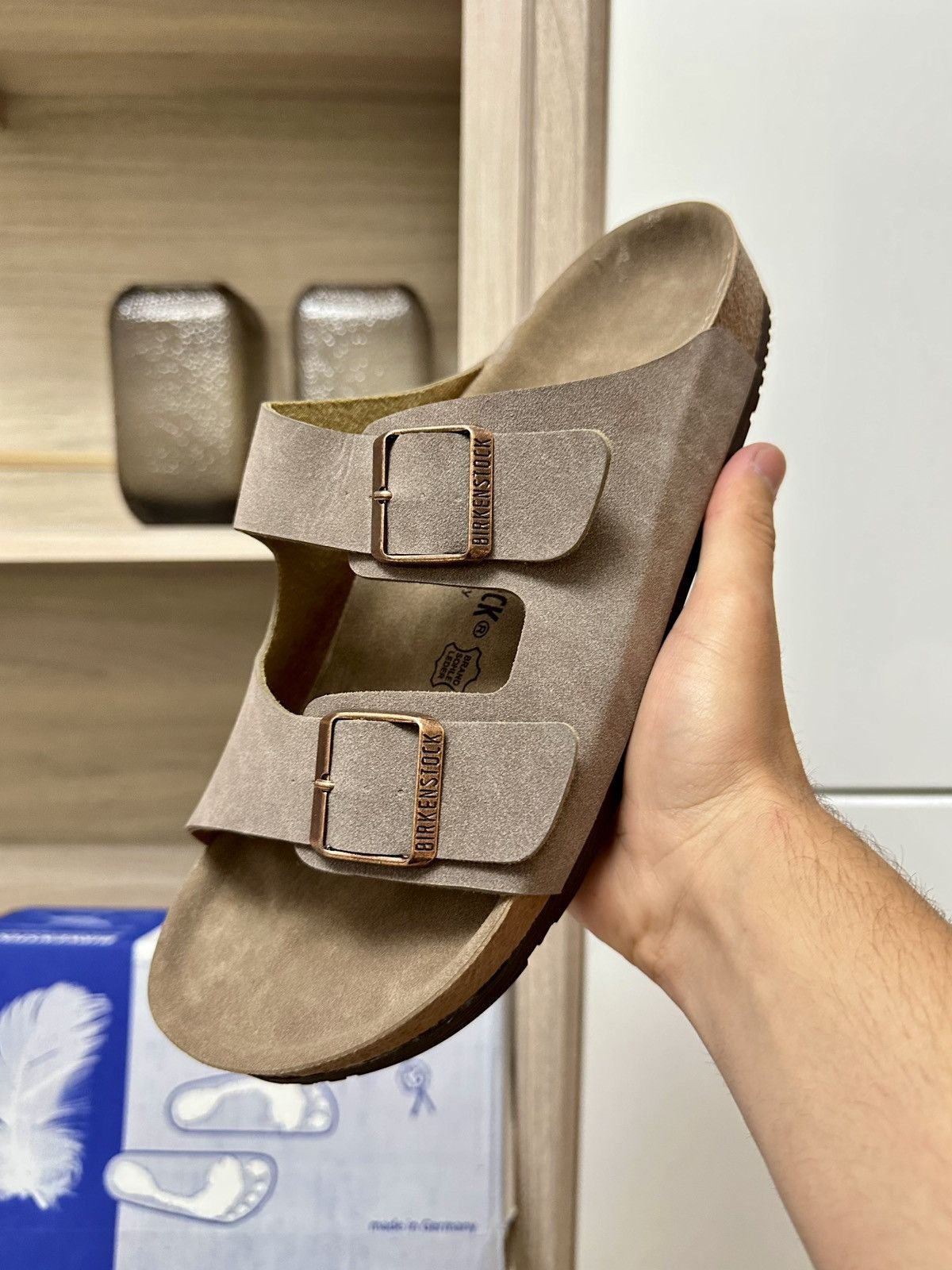 New Birkenstock Arizona Sandals Shoes Leather Brown US 10.5