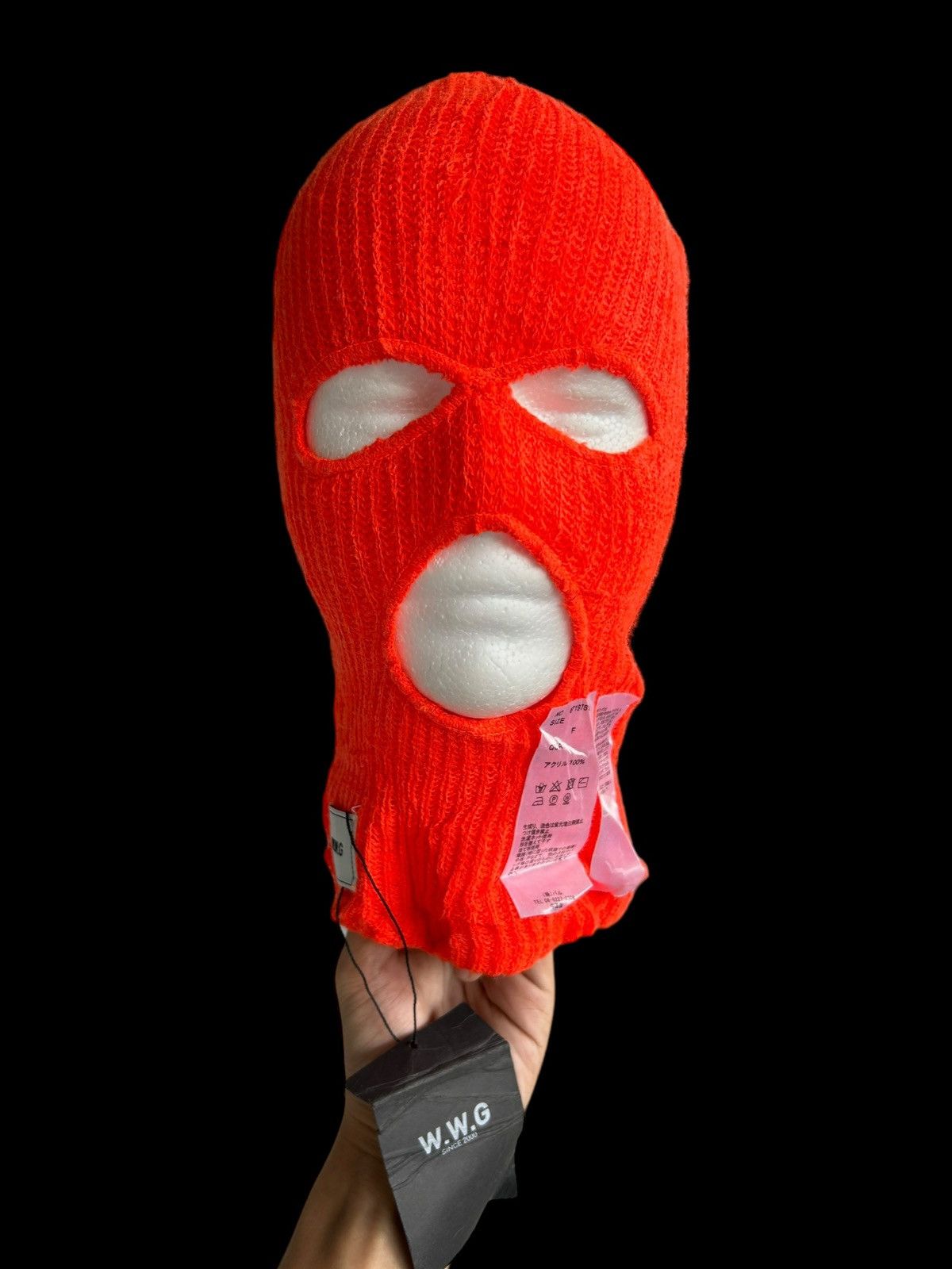 Japanese Brand × Kapital × Vintage Japanese Brand W.W.G Orange knitted Balaclava Masked☠️🎌 Size ONE SIZE - 2 Thumbnail