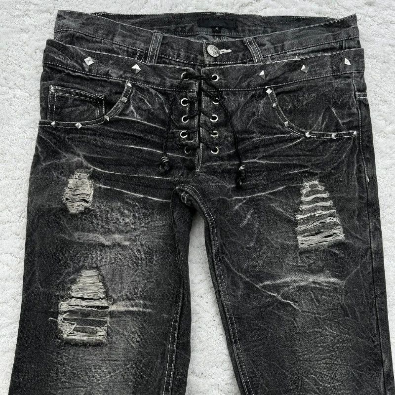 Vintage Gothic Retro Micro Flared Jeans Size US 32 / EU 48 - 4 Thumbnail