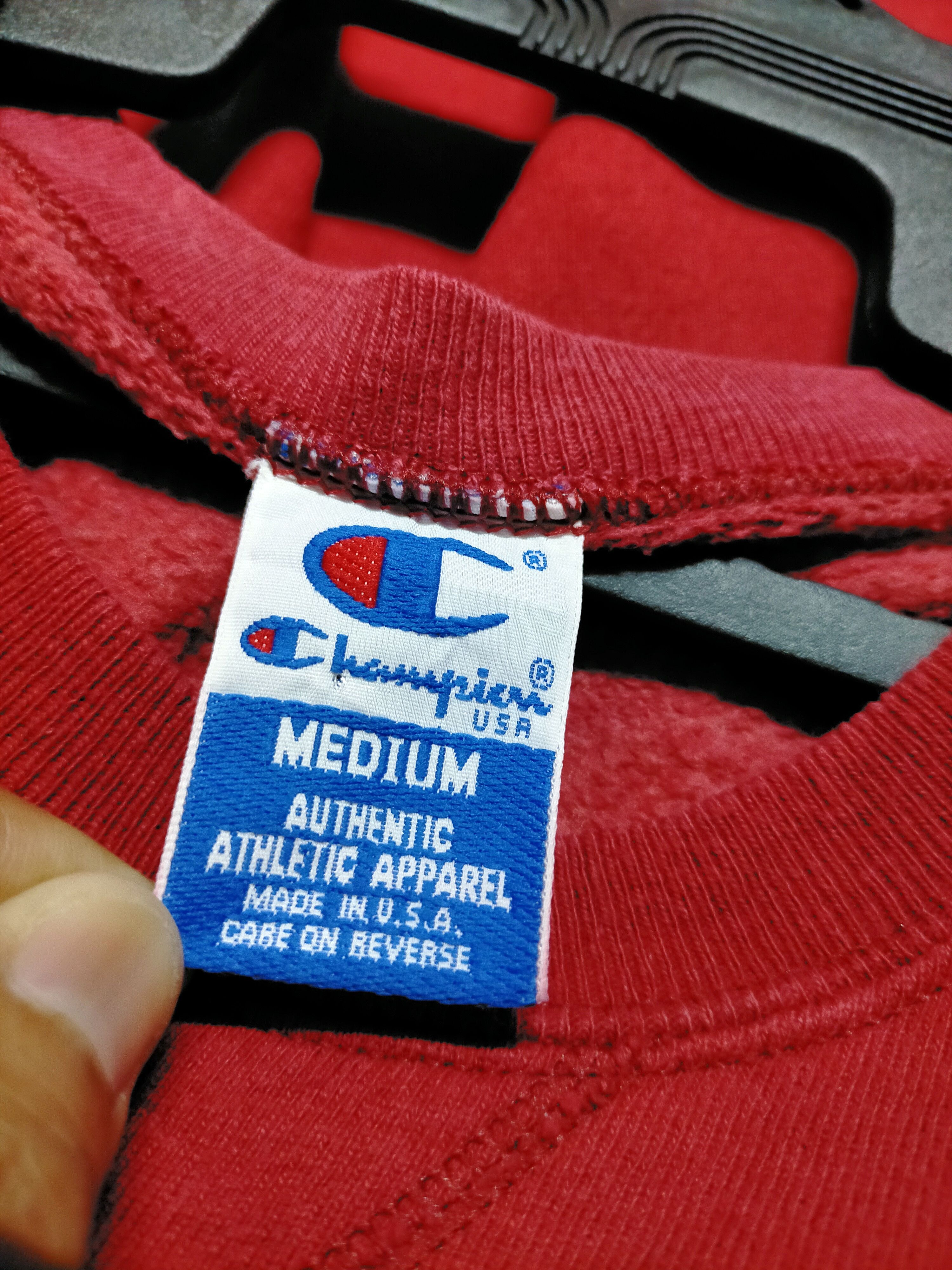 Champion × Vintage Vintage 90s Champion Red Sweatshirt Size US M / EU 48-50 / 2 - 12 Thumbnail