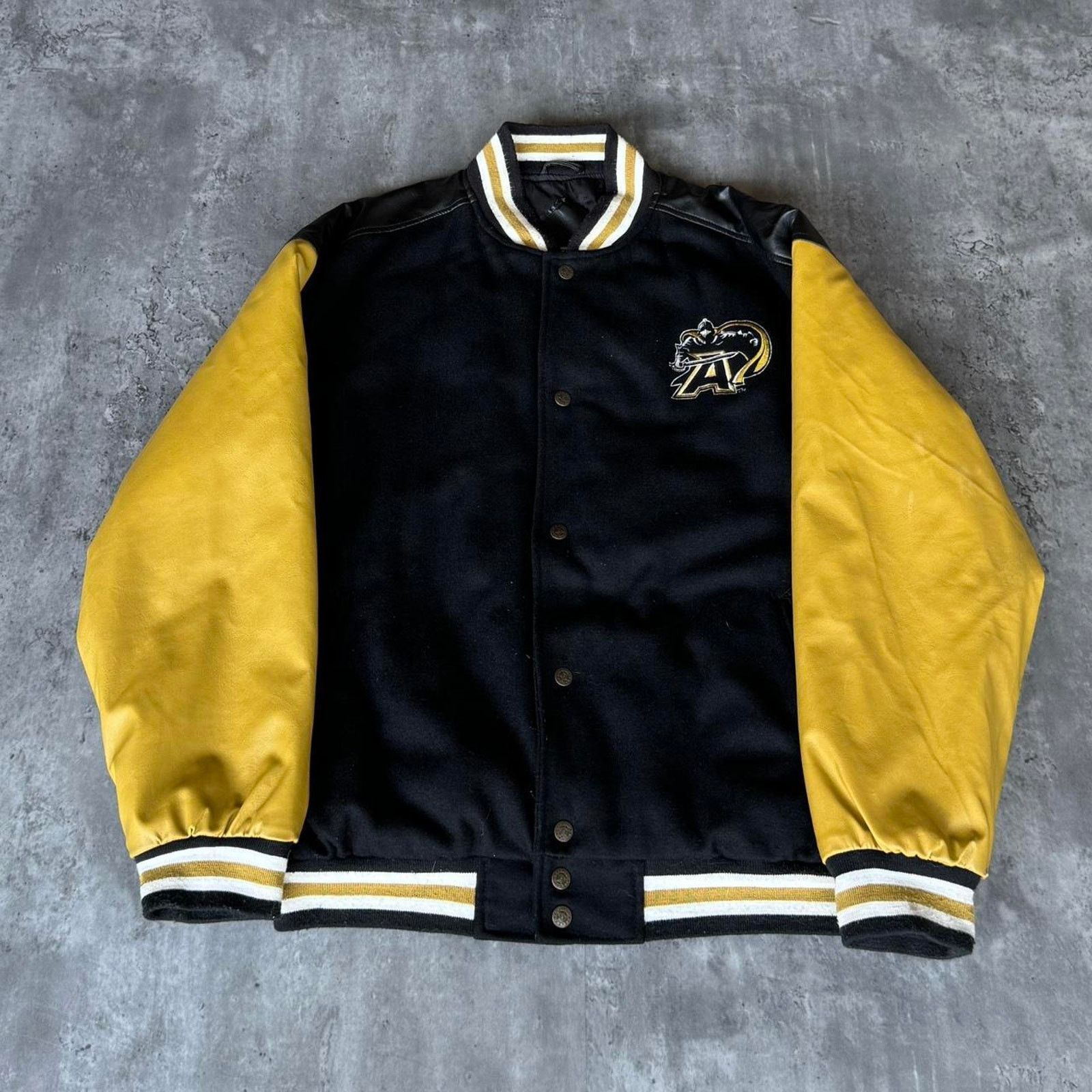 Steve And Barrys × Vintage Vintage Y2K Army Embroidered Steve & Barry’s Varsity Jacket Size US L / EU 52-54 / 3 - 1 Thumbnail
