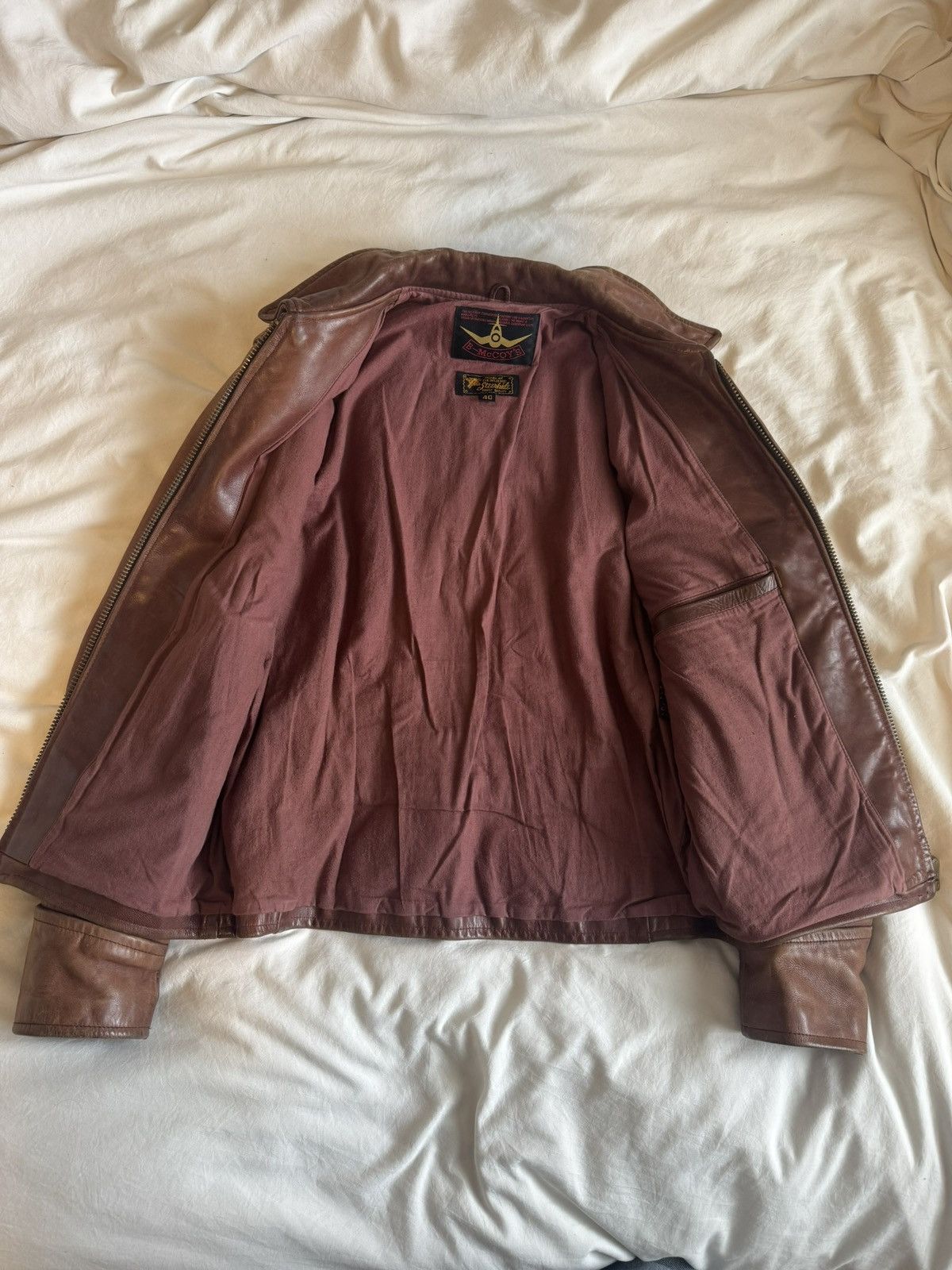 The Real McCoy's B-McCoy’s Brown Steerhide Leather Jacket Size US M / EU 48-50 / 2 - 2 Thumbnail