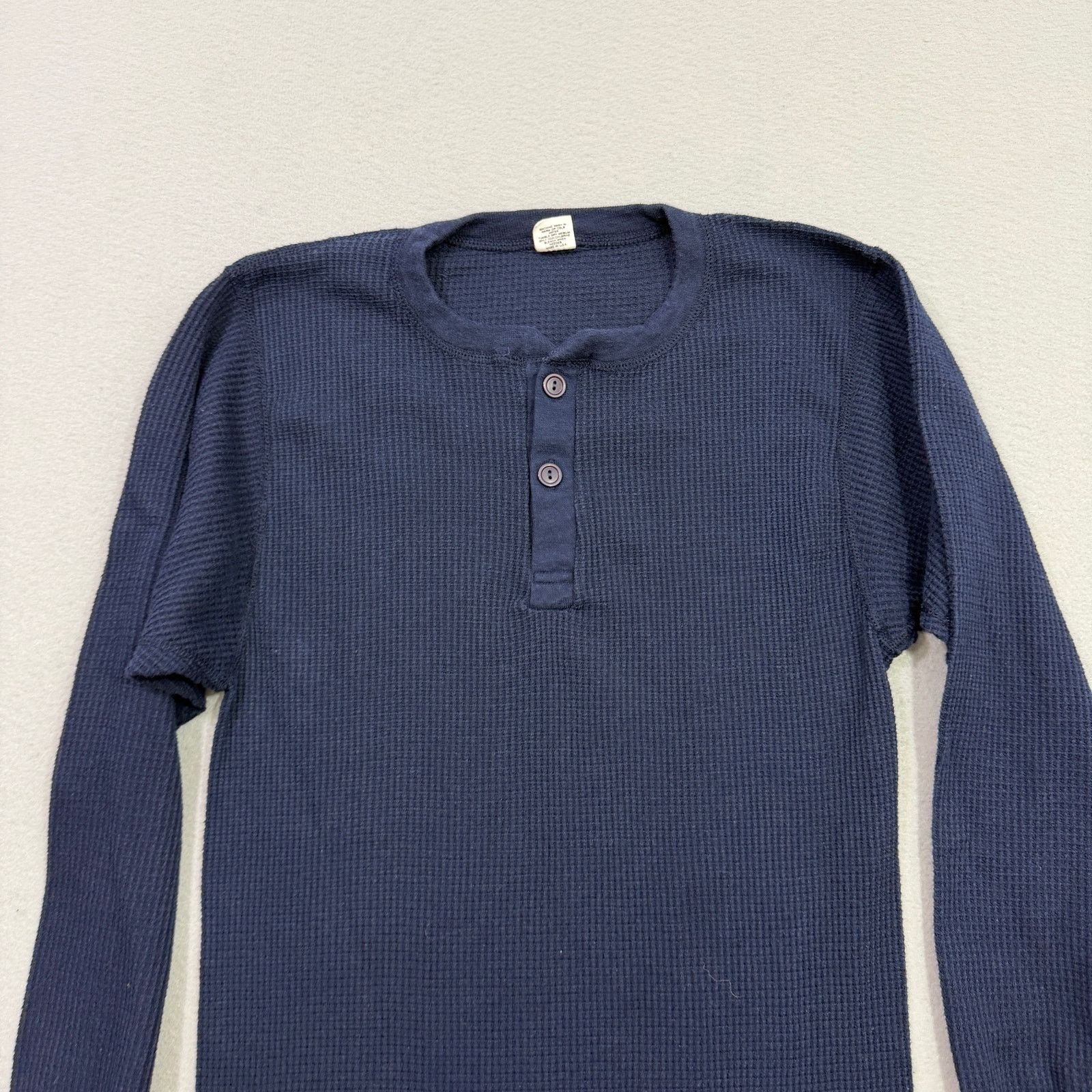 Vintage Vintage 70s Hanes Henley Thermal Shirt XL Blue 70s Waffle Size US XL / EU 56 / 4 - 2 Thumbnail