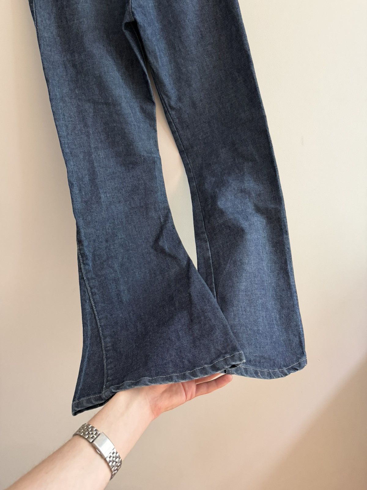Vintage Vintage Japanese Style Washed Flared Avant Garde Pants Jeans Size 28" / US 6 / IT 42 - 2 Thumbnail