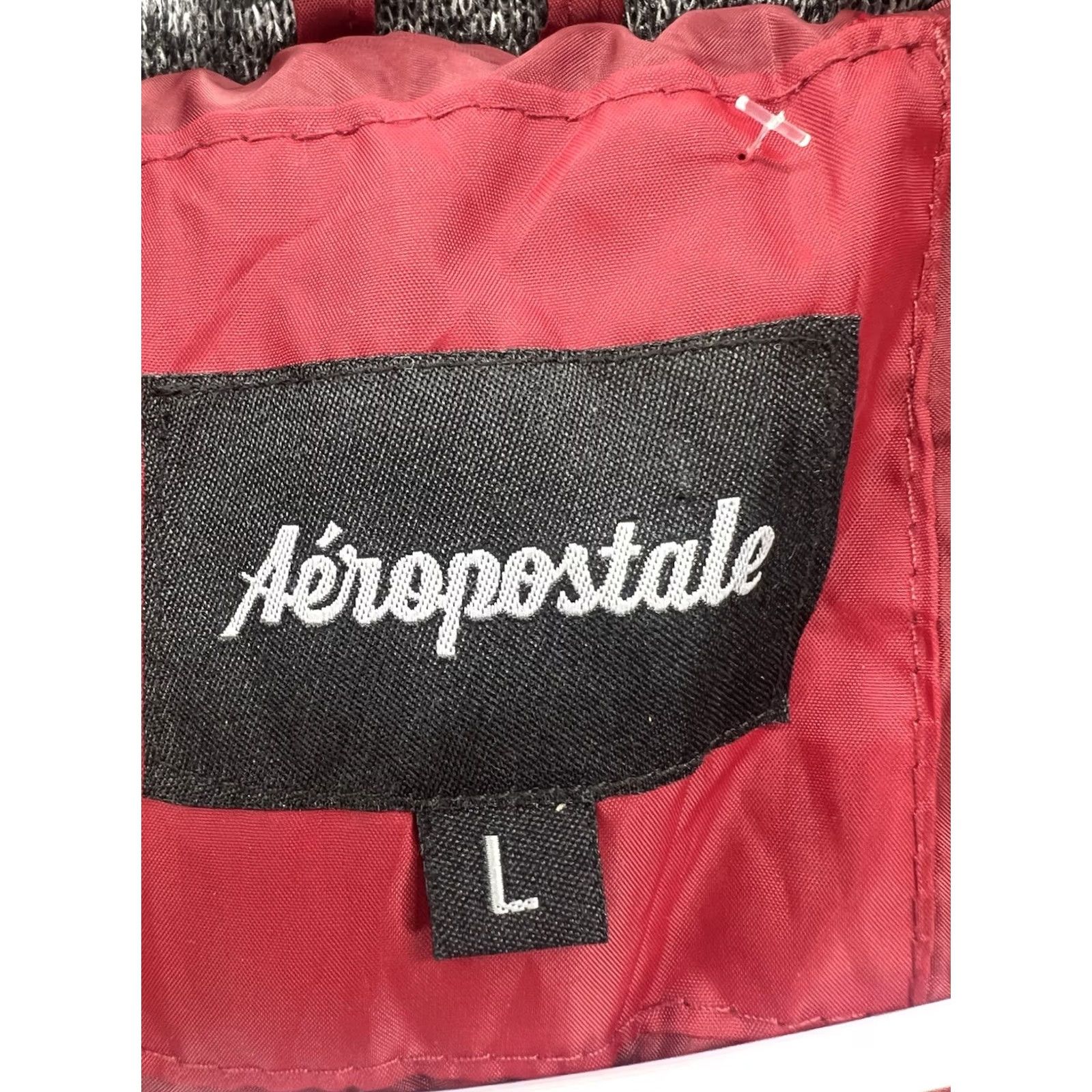 Vintage Aeropostale Men's Puffer Jacket Large Red Fleece Zip Hooded Outdoor Winter Size US L / EU 52-54 / 3 - 6 Thumbnail