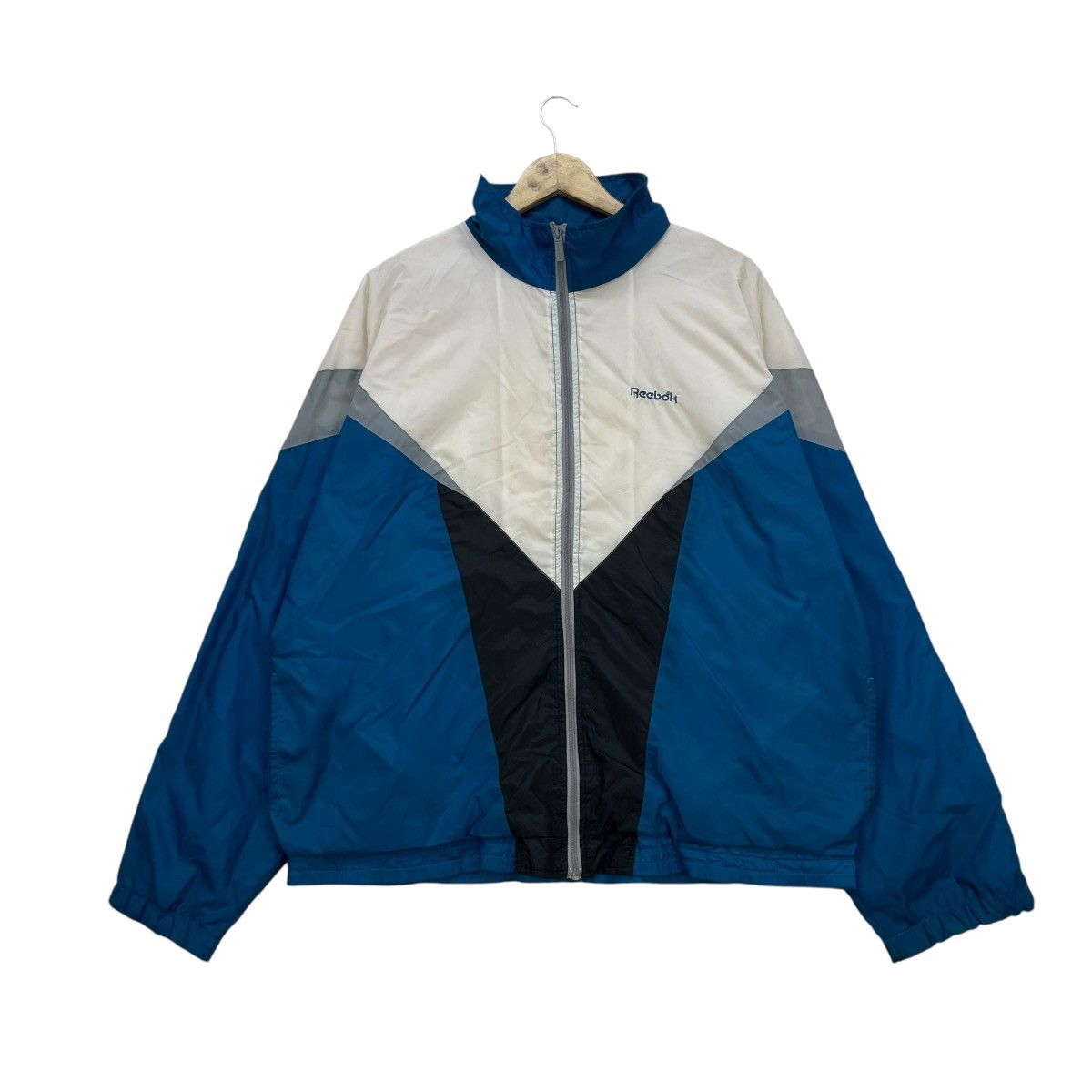 Reebok 💥Vintage Reebok V Shape Pattern Light Jacket Size US L / EU 52-54 / 3 - 1 Thumbnail