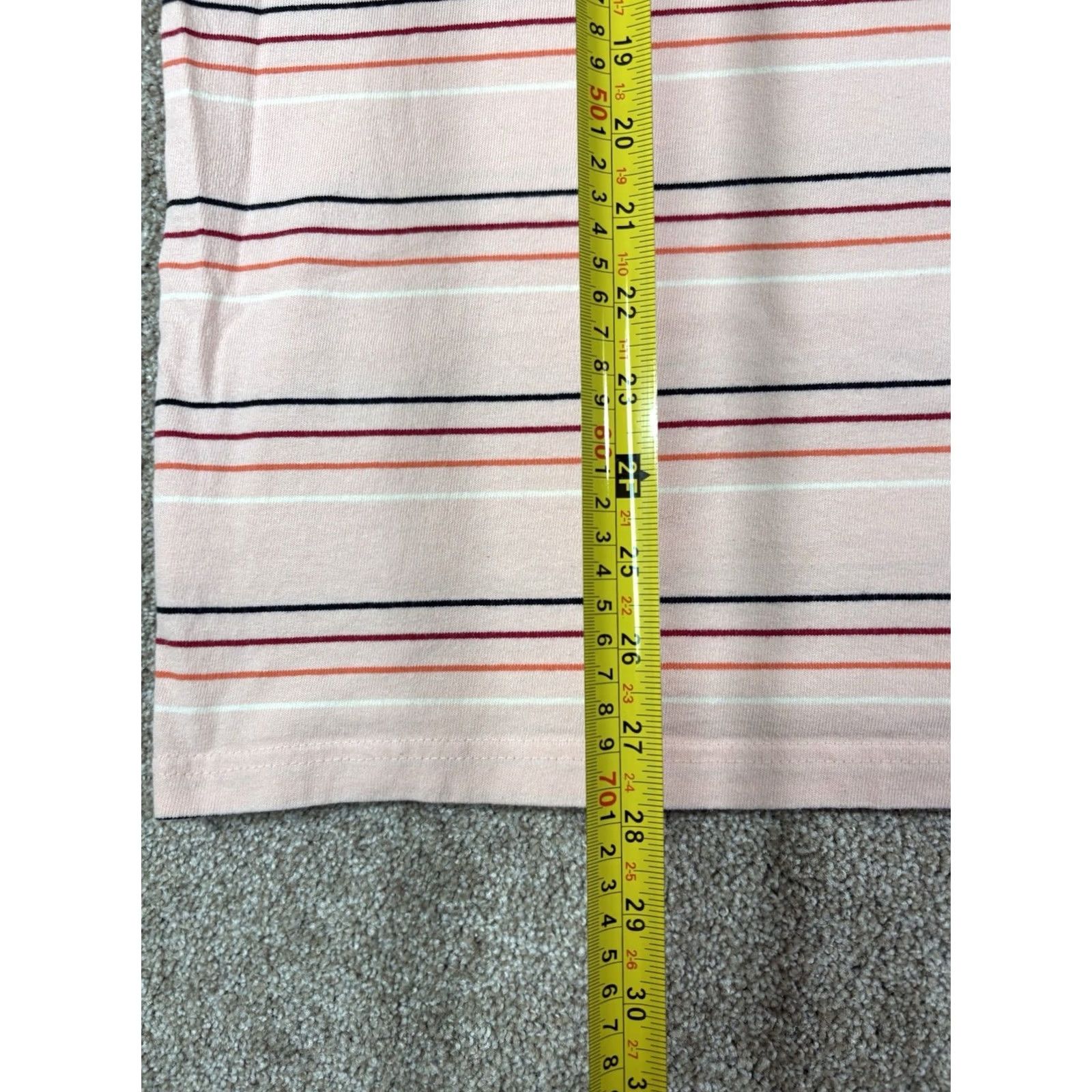 Nike Nike Tee Embroidered Center Swoosh T-Shirt Striped Salmon Men’s Size Large Size US L / EU 52-54 / 3 - 6 Thumbnail