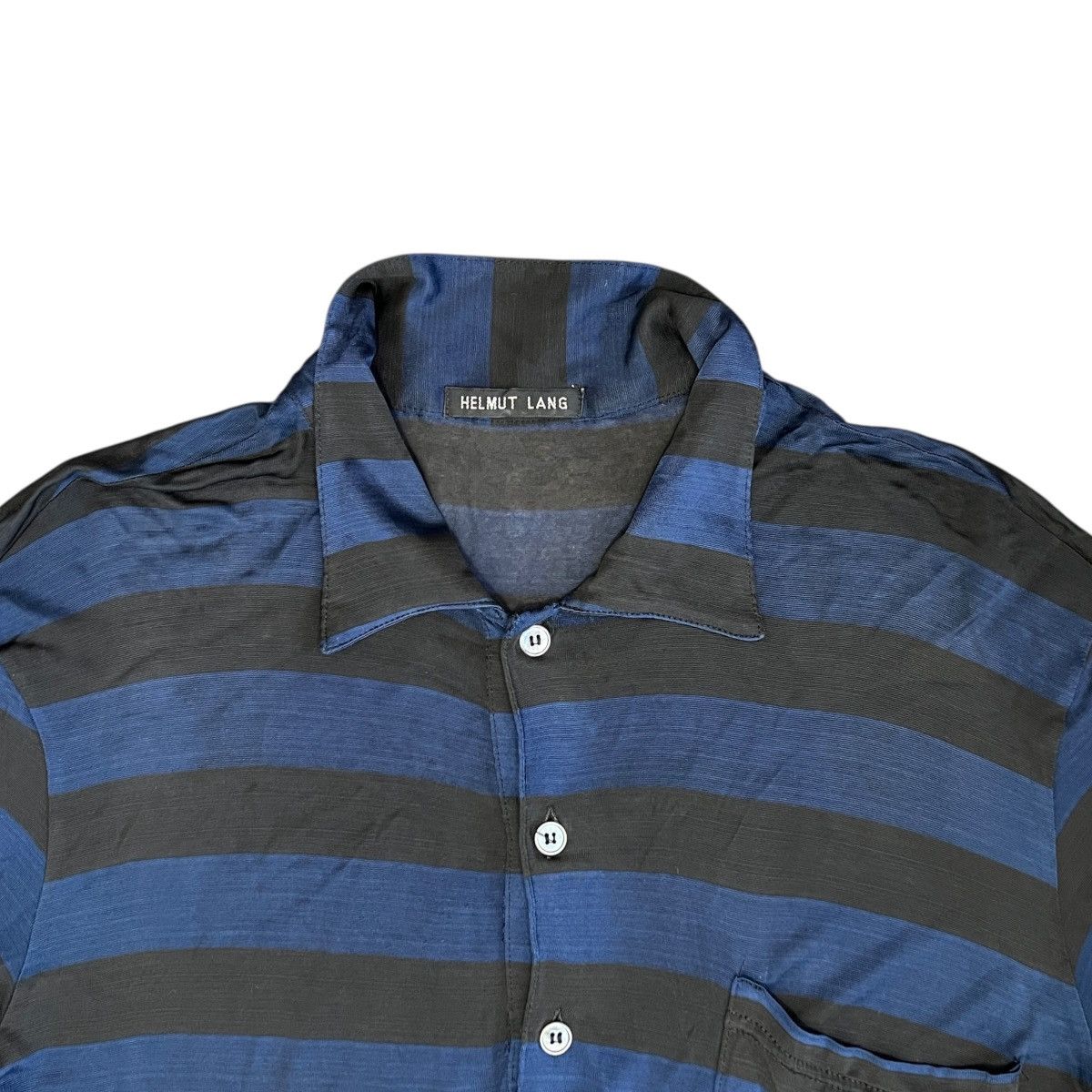 Helmut Lang HELMUT LANG 90's Middle Length Horizontal Stripes Polo Size US M / EU 48-50 / 2 - 2 Thumbnail