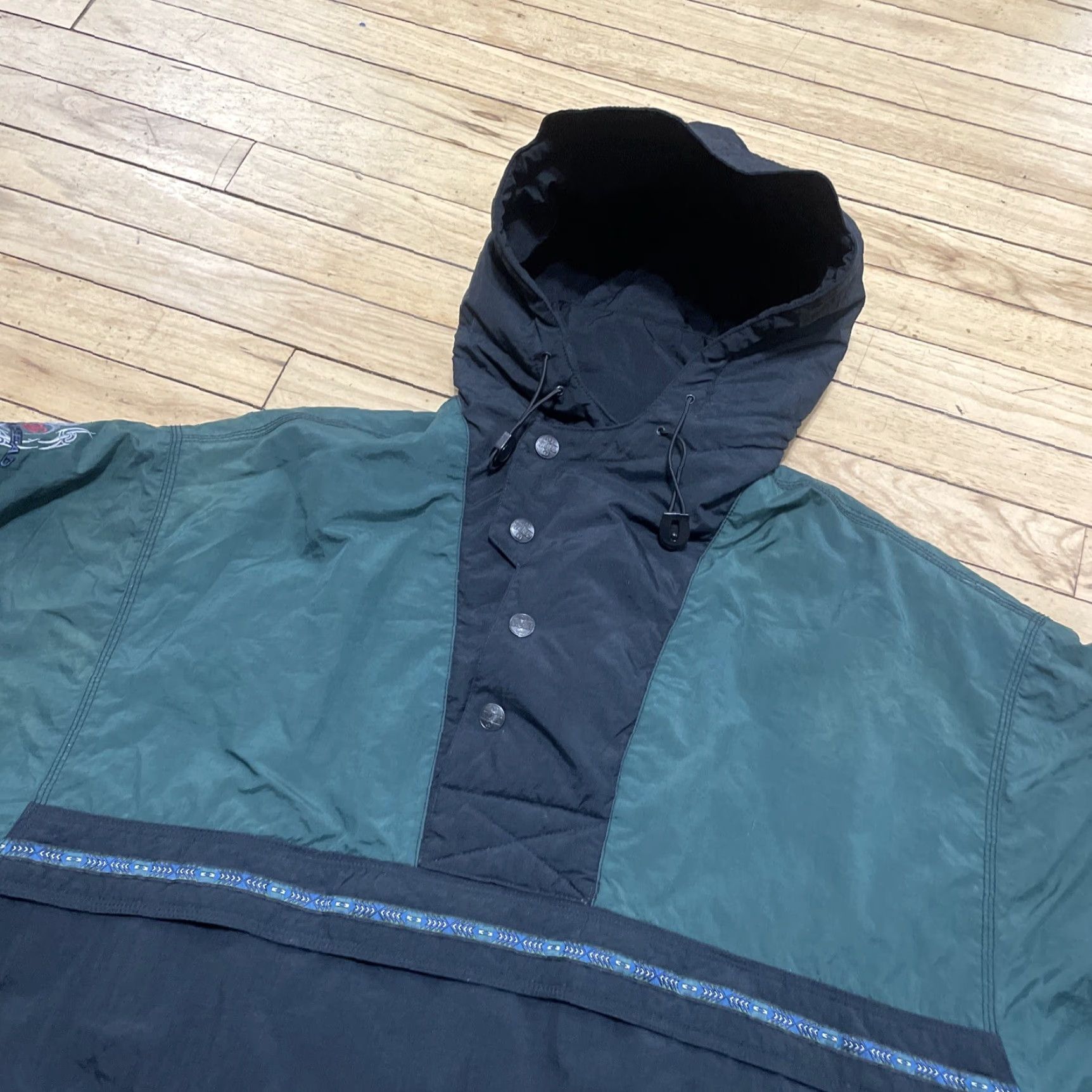 KangaROOS VINTAGE Bullhead Snow Puffer Jacket Men XL Green Aztec Kangaroo Hooded Size US XL / EU 56 / 4 - 2 Thumbnail