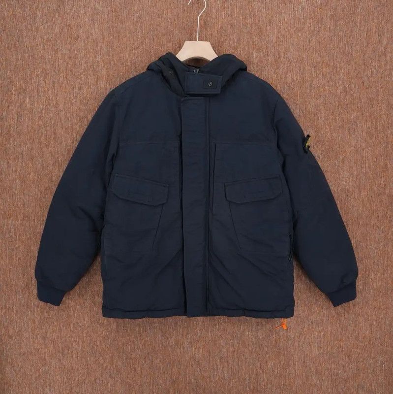 Stone Island Stone Island Men's Black Embroidered Down Jacket 0089 Size US M / EU 48-50 / 2 - 1 Thumbnail