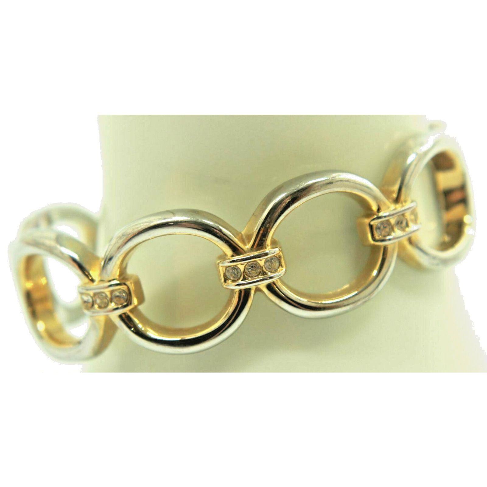 Other Vintage Silvertone Goldtone Rhinestone Cuff Bracelet Size ONE SIZE - 3 Thumbnail