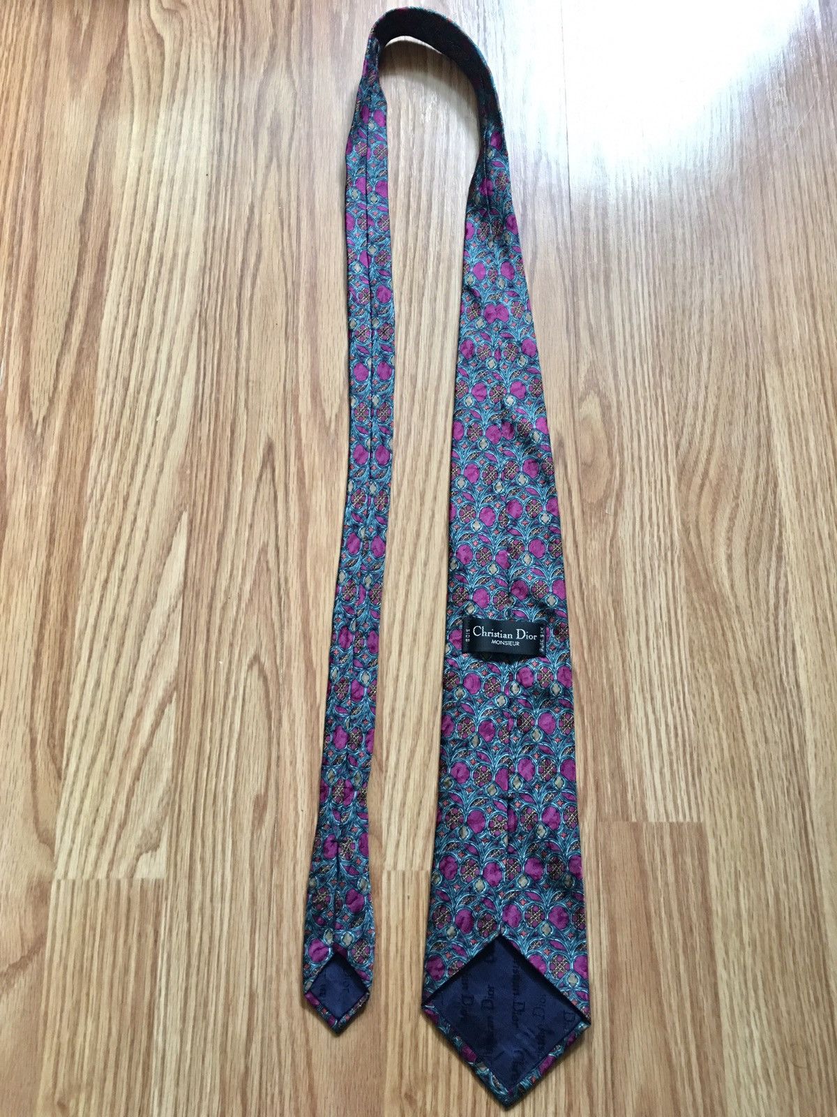 Christian Dior Monsieur × Dior × Vintage Christian Dior Floral Vintage Jacquard Silk Mens Neck Tie Size ONE SIZE - 7 Thumbnail