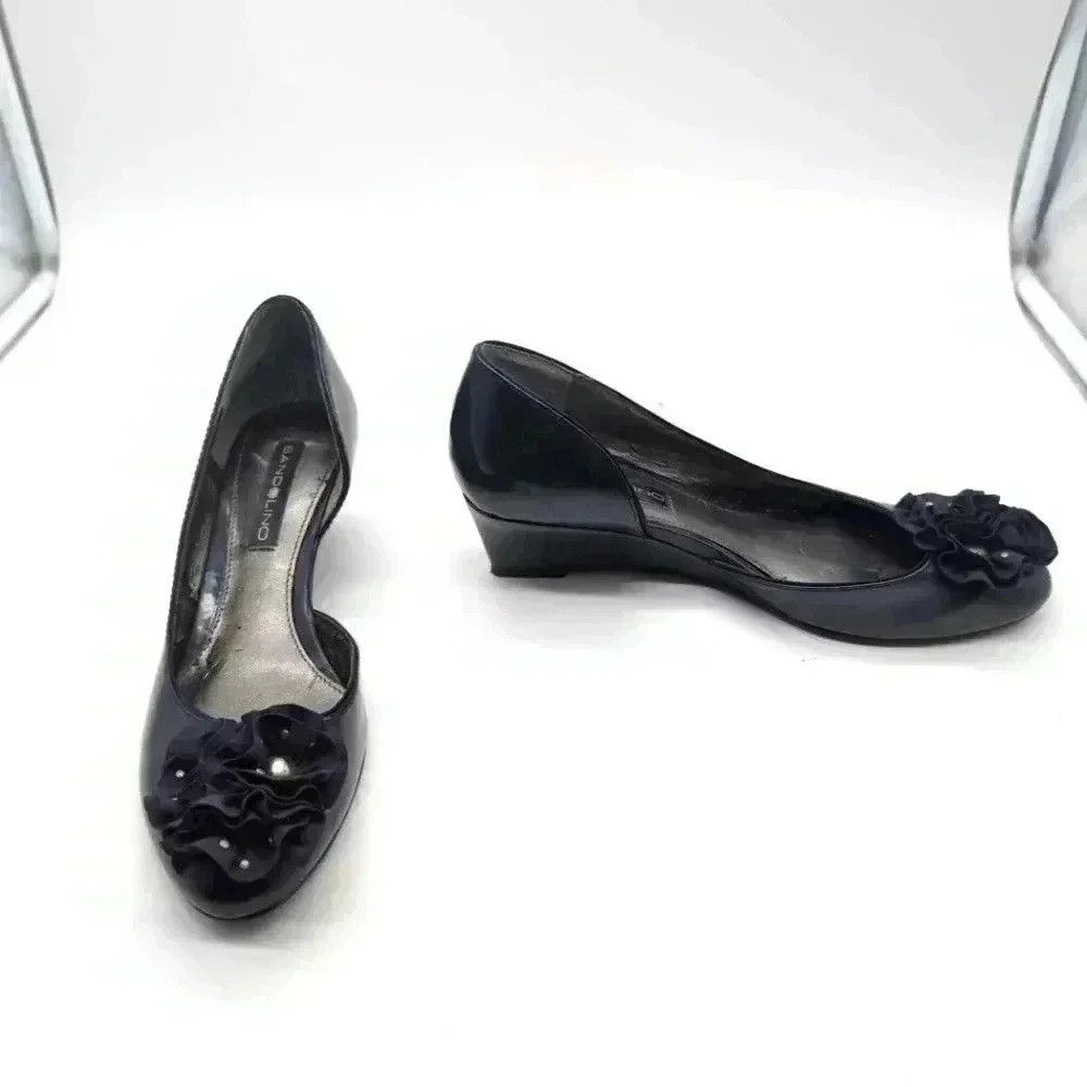 Vintage Bandolino BDDevotion sandals navy blue floral toe sz 6 Size US 6 / IT 36 - 1 Thumbnail