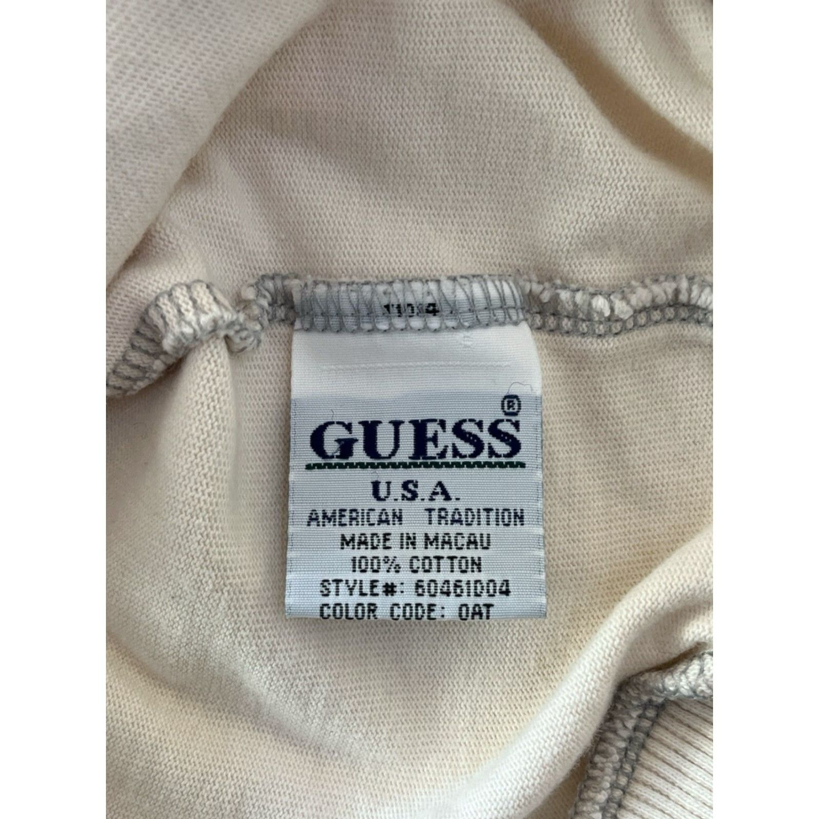 Guess VINTAGE GUESS Shirt Mens L Cotton 90s Crew Neck Sweatshirt Gray Ash 2 Button Patch Logo Pullover - 90s Decade, Cotton, Long Sleeve, Size L Size US L / EU 52-54 / 3 - 6 Thumbnail