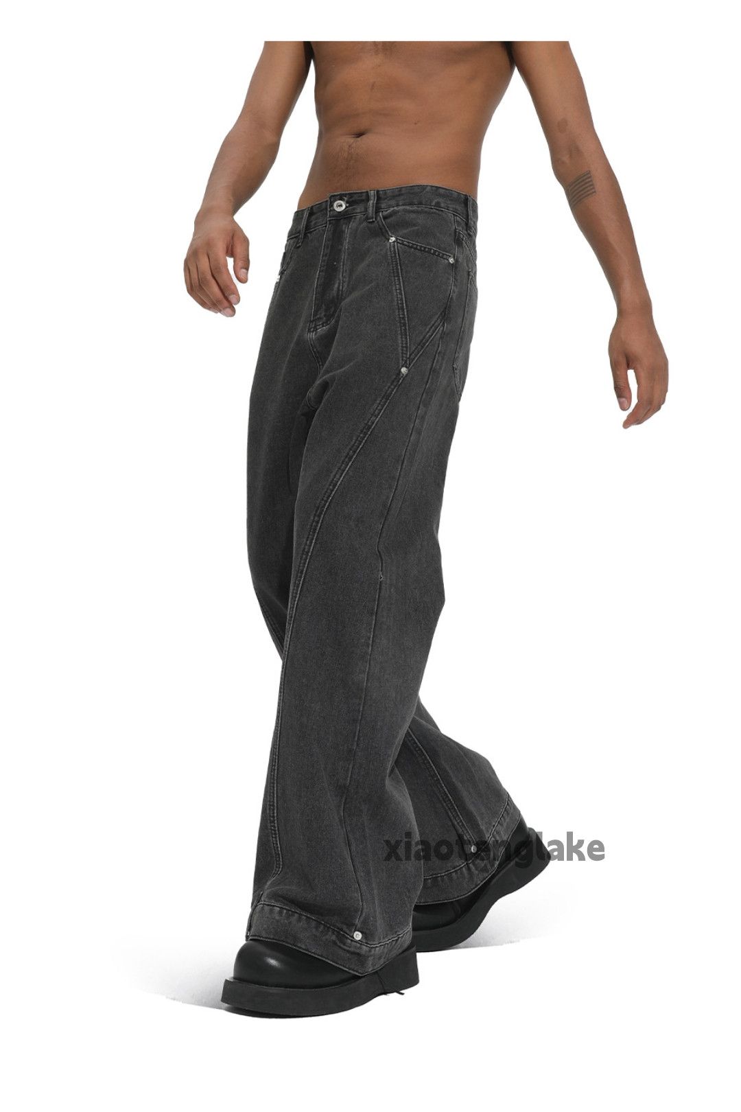 xz vintage loose baggy hiphop flared bootcut jeans