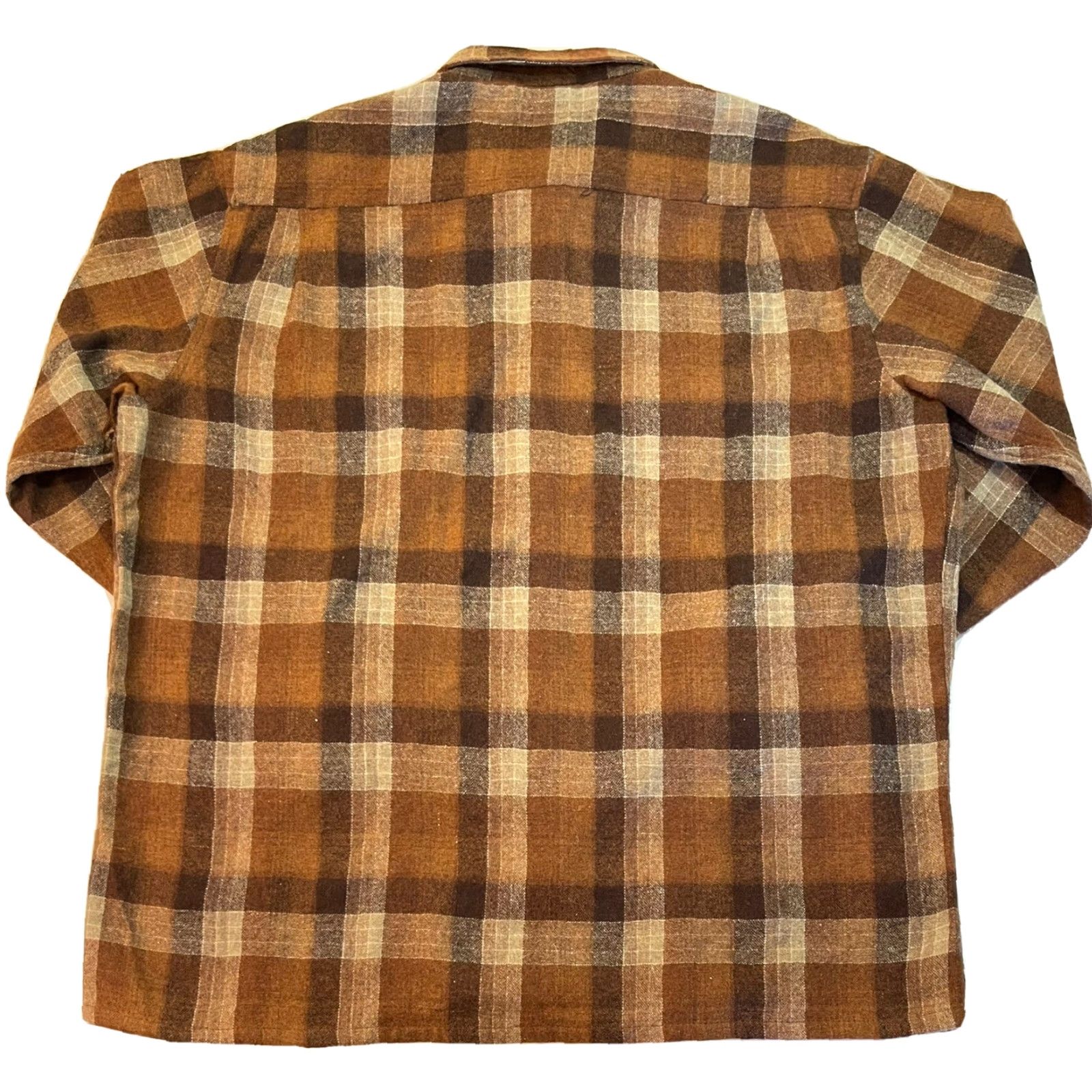 Vintage VINTAGE Craig Noble Wool Flannel Button-Up Shirt XL Brown Plaid 70s 80s Mens Size US XL / EU 56 / 4 - 4 Thumbnail