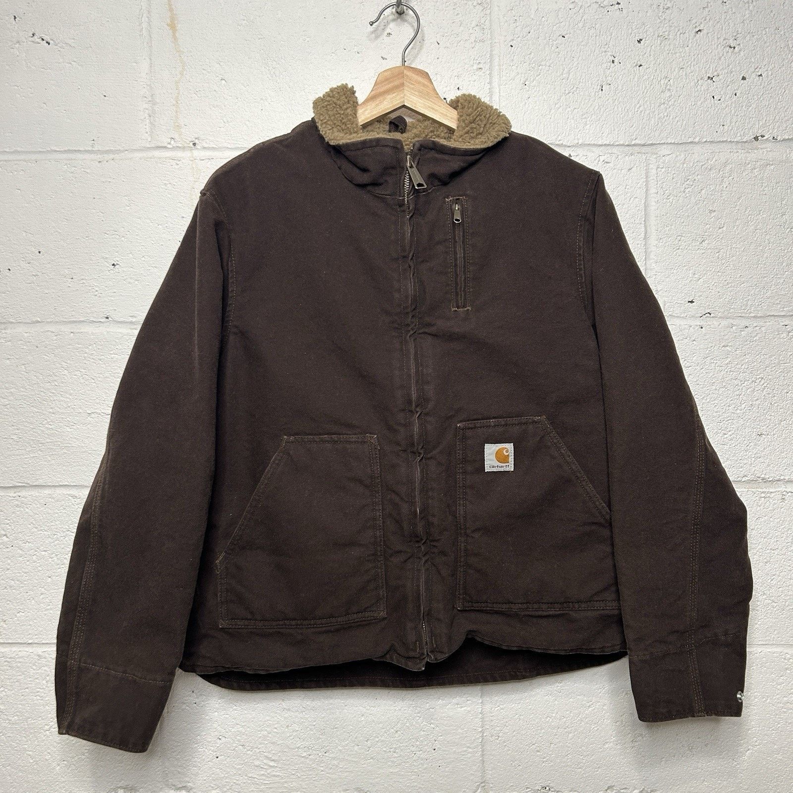 Carhartt Vintage Carhartt Sherpa-Lined Jacket “Dark Brown” WJ022 DKB Size L / US 10 / IT 46 - 1 Thumbnail