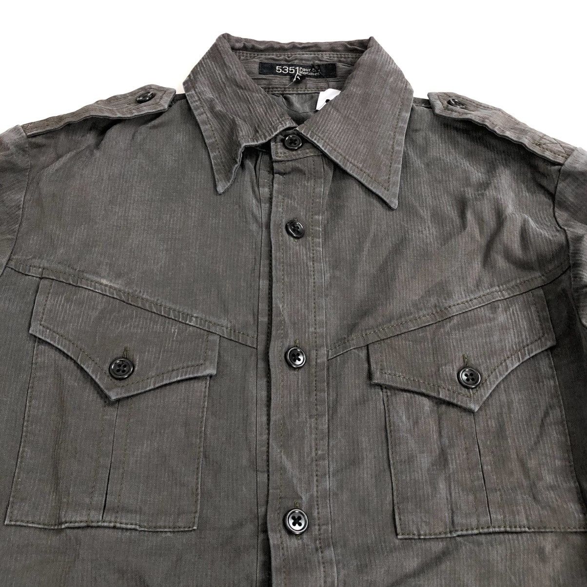 5351 POUR LES HOMMES × Japanese Brand × Vintage Vintage 5351 Pour Les Hommes Military Olive Green Shirt Size US M / EU 48-50 / 2 - 3 Thumbnail