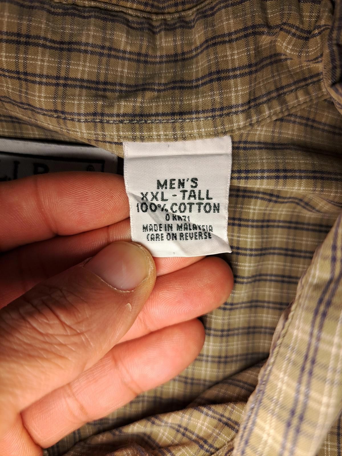L.L. Bean LL Bean Button Up Shirt Mens XXL Olive Green Check Cotton Size US XXL / EU 58 / 5 - 3 Thumbnail