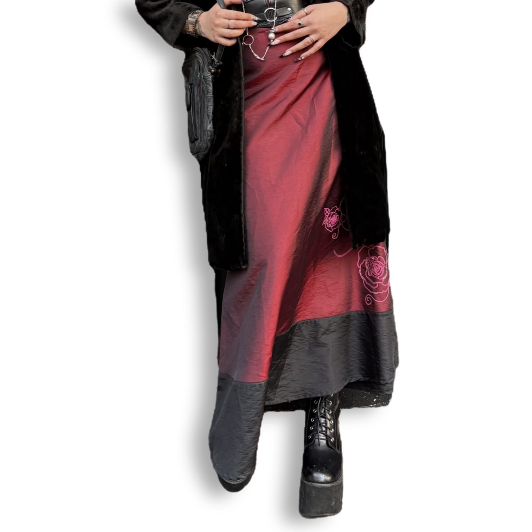 Renuar israeli vintage maxi skirt with flower detail Size 25" / US 0 / IT 36 - 2 Thumbnail