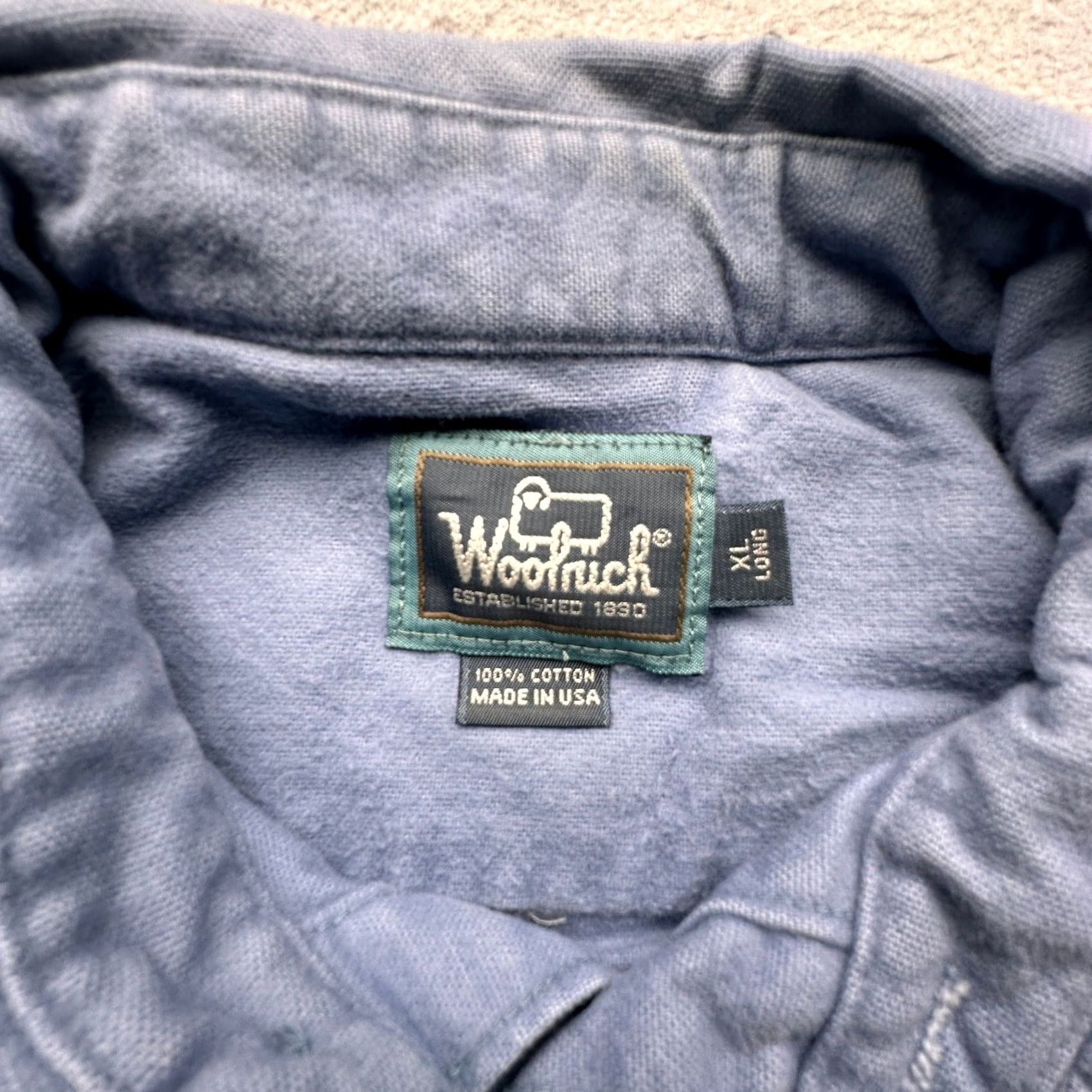 Vintage VINTAGE Woolrich Flannel Long Sleeve Shirt Mens XL Blue Gray Long Chamois Pockets 90s Outdoor Workwear Mens Size US XL / EU 56 / 4 - 3 Thumbnail