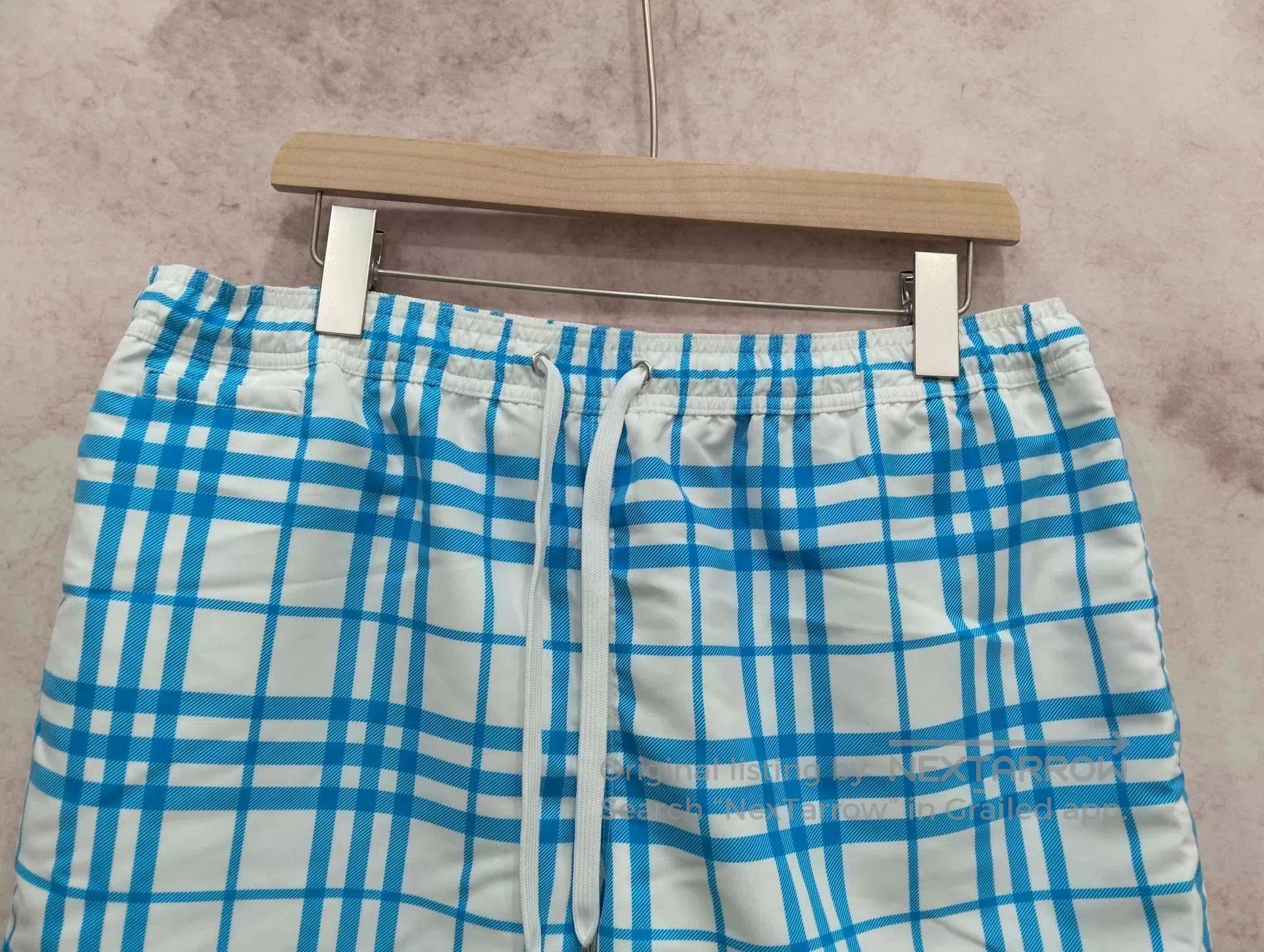Burberry Blue Checkered Drawstring Swim Shorts Size 36. Size US 36 / EU 52 - 8 Thumbnail