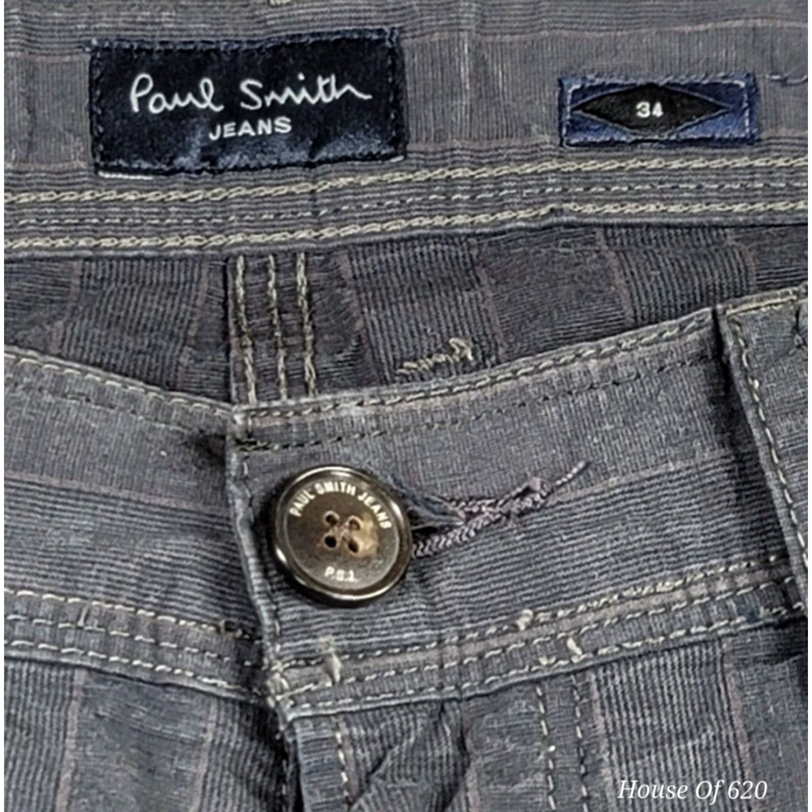Paul Smith Paul Smith Jeans Cotton Trousers Pants 34x28 Gray Tattersall Check Button Fly Mens Pants Chino Size US 34 / EU 50 - 4 Thumbnail