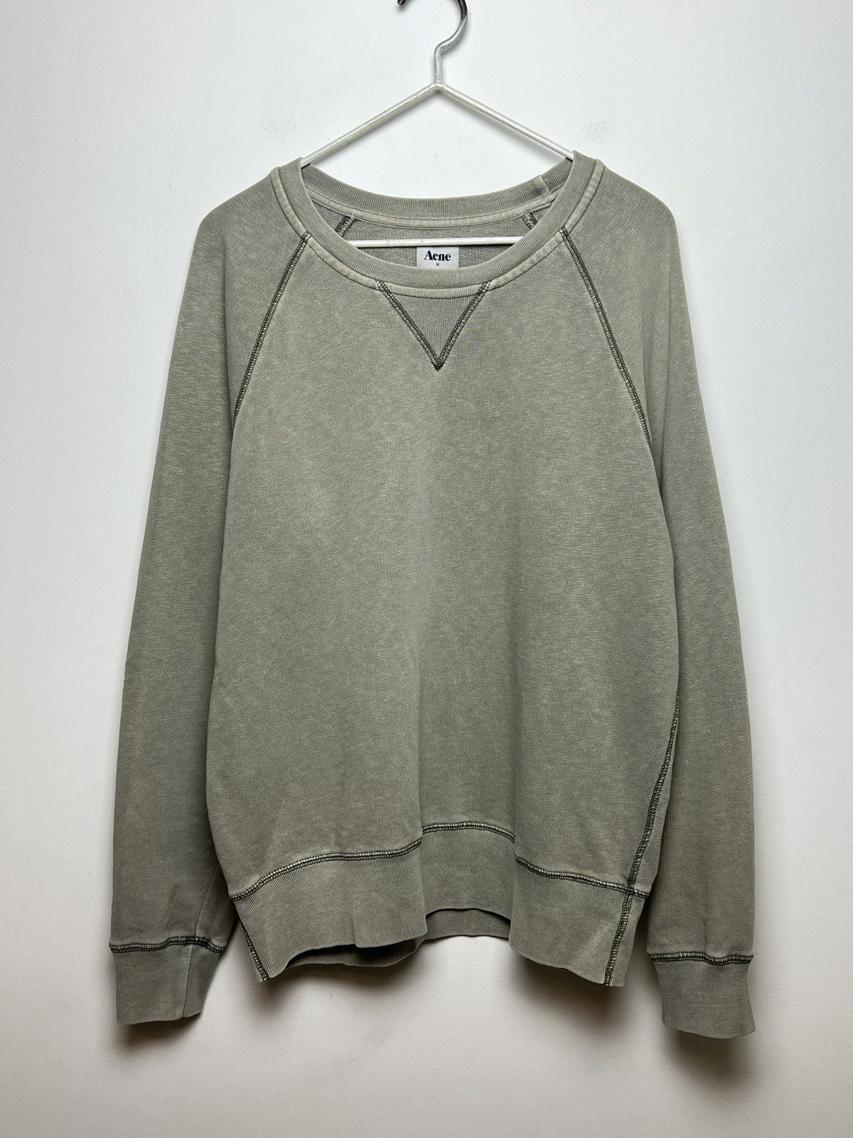 Acne Studios acne y2k washed green crewneck sweatshirt Size US M / EU 48-50 / 2 - 5 Thumbnail