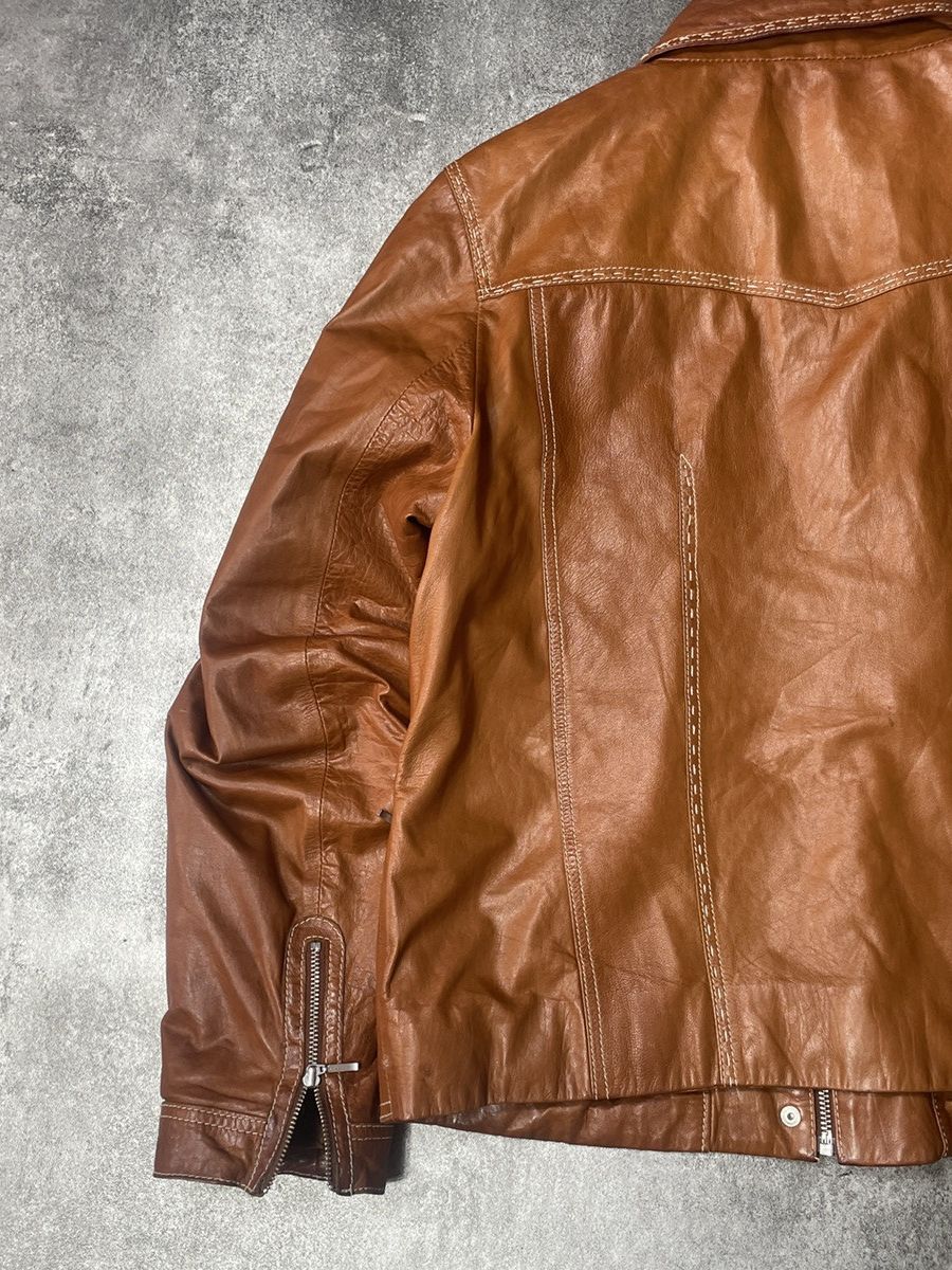 Vintage 🔥Offers🔥Vintage Y2K Real Genuine Leather Jacket Boxy Solid Size S / US 4 / IT 40 - 12 Thumbnail