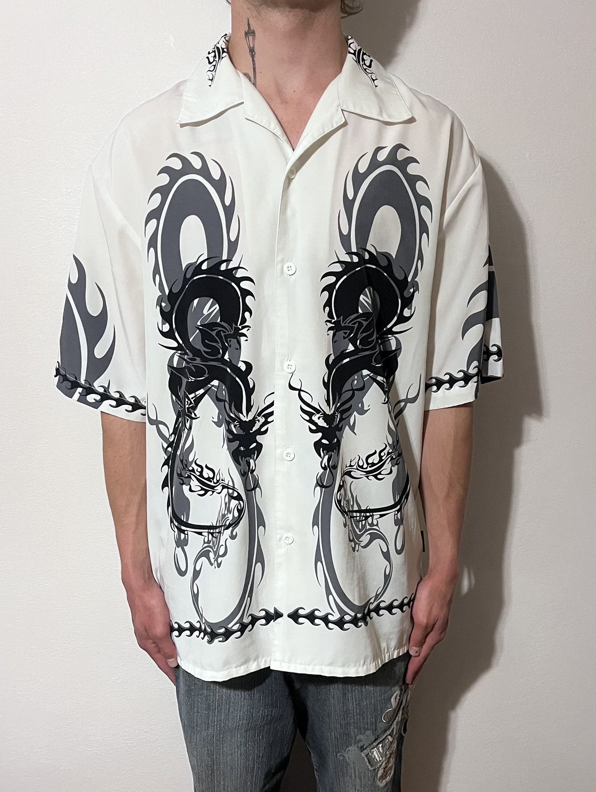 Other Vintage Y2K Dragon Button Up Shirt 🔥 Japanese style Size US XXL / EU 58 / 5 - 1 Thumbnail