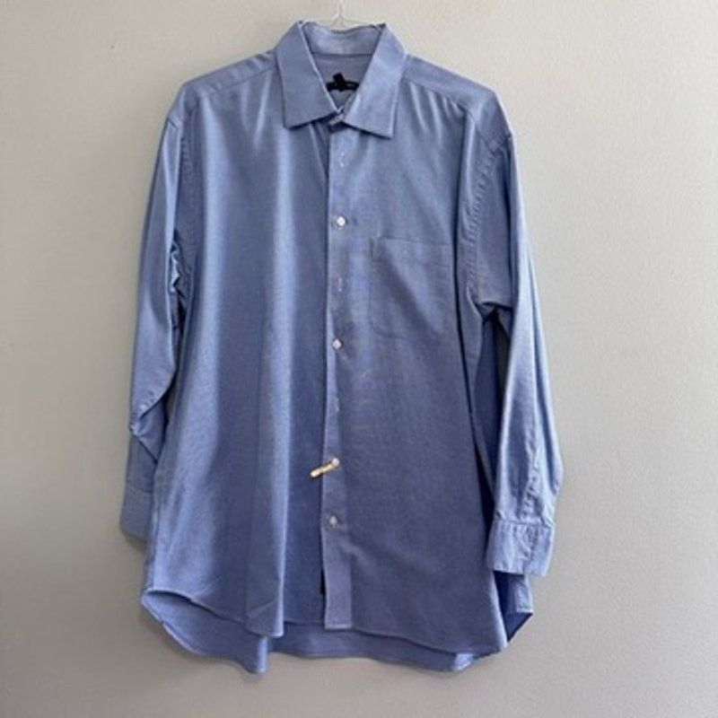 Burberry Burberry blue micro plaid button down size 17.5 Size US XL / EU 56 / 4 - 2 Thumbnail