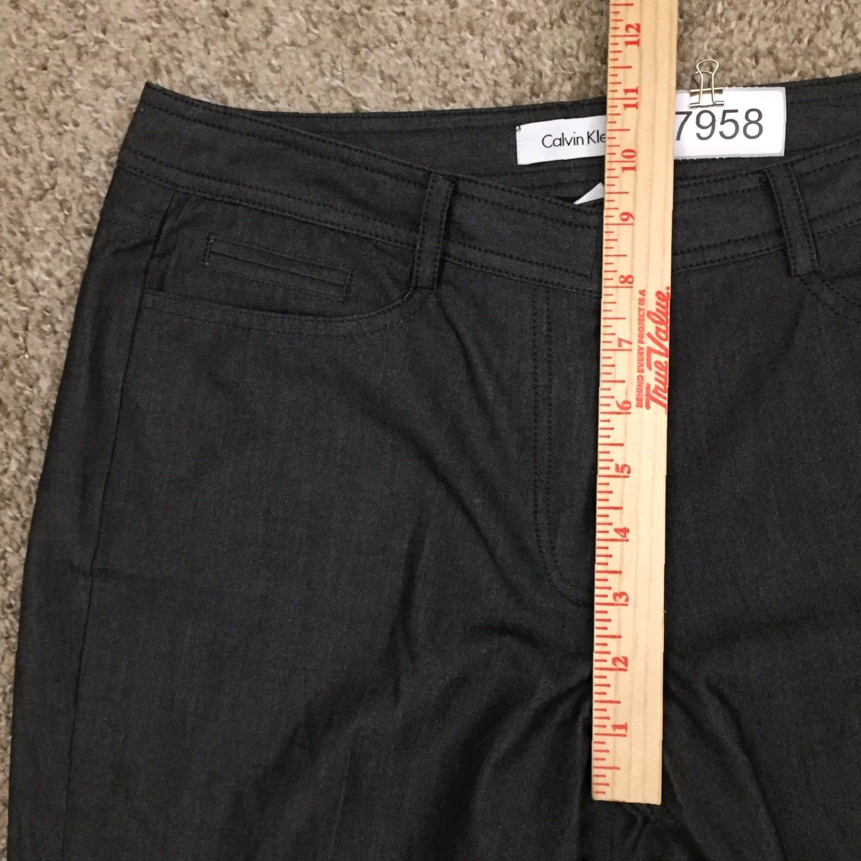 Calvin Klein Calvin Klein Dress Pants Womens Size 8 Gray Straight Leg Polyester Blend 30x33 Size 30" / US 8 / IT 44 - 4 Thumbnail